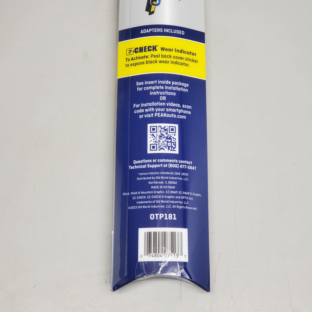 PEAK Optix Plus Beam Windshield Wiper Blades 18" OTP181 2x Longer Life