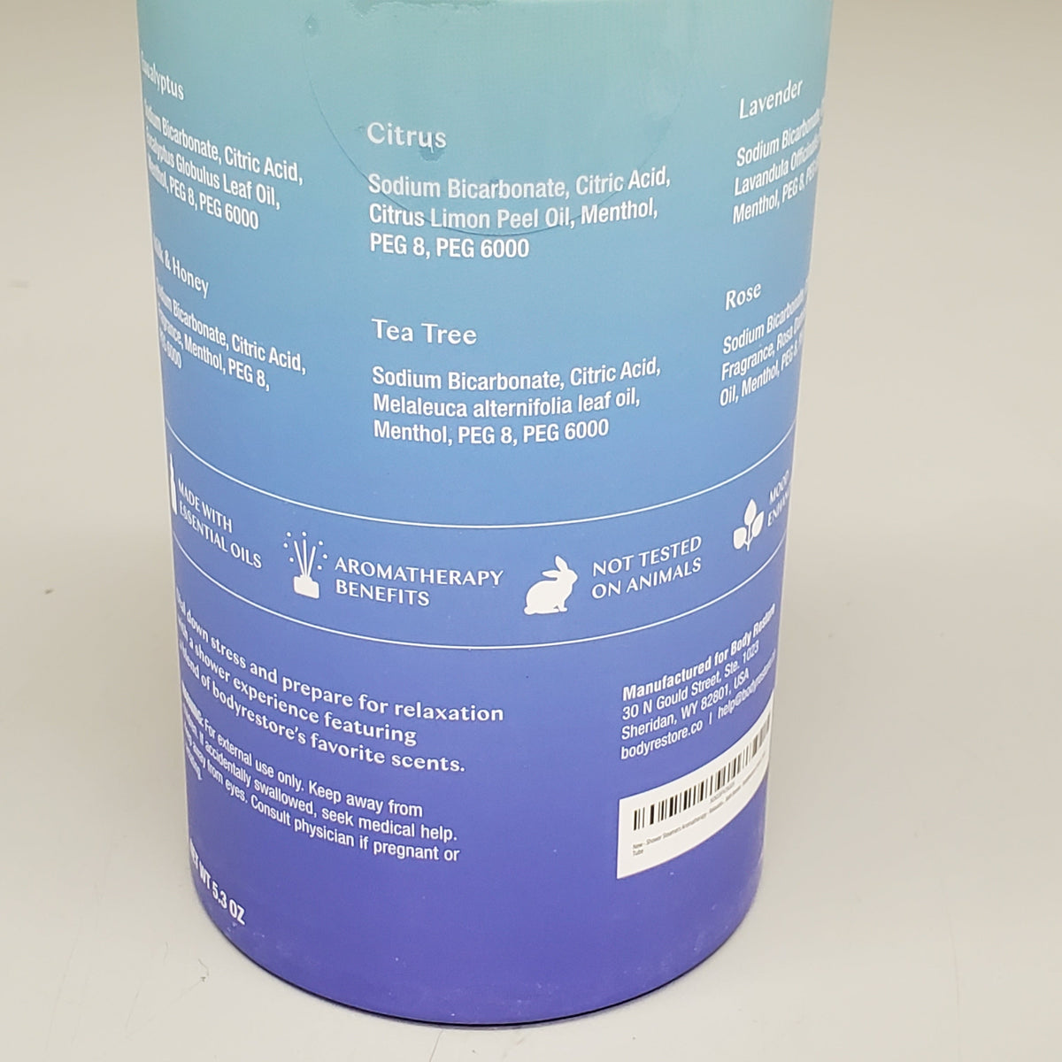 BODY RESTORE (12 Pack) Clarity Shower Steamers 6 Tablets 6 Scents