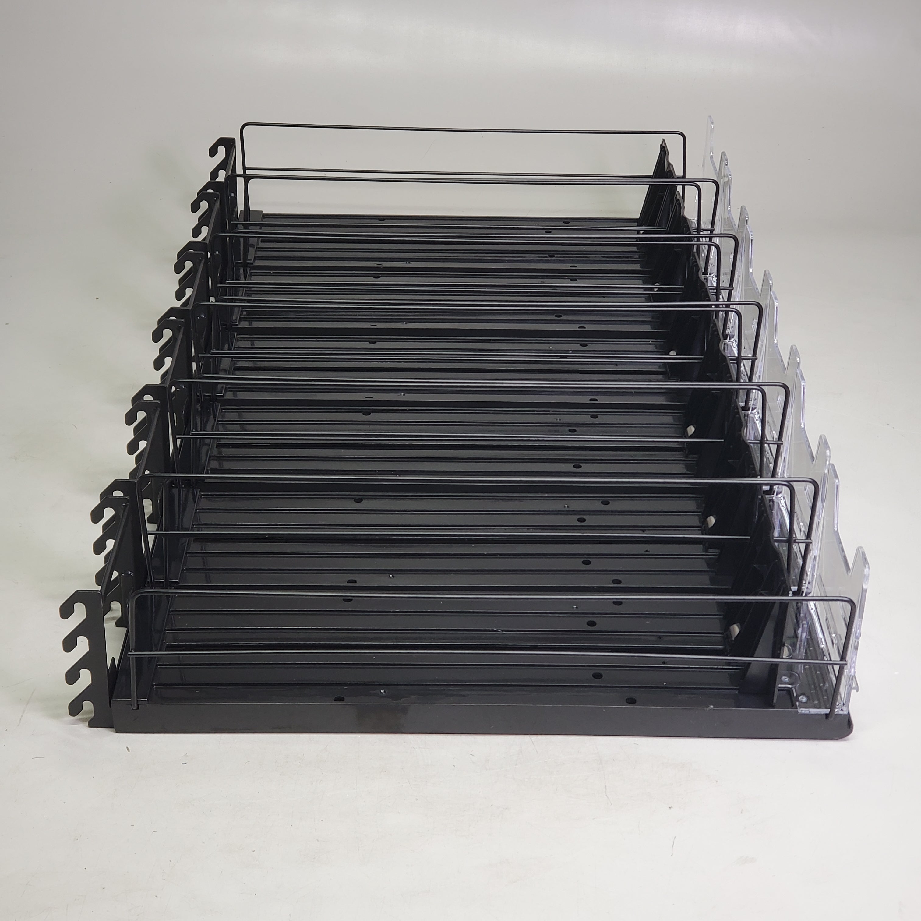 STEPHEN GOULD CORP (6 Pack) Retail Push Tray's Display System Bed W/ Additional Middle Wire ~5"x20" Black sg418 34349