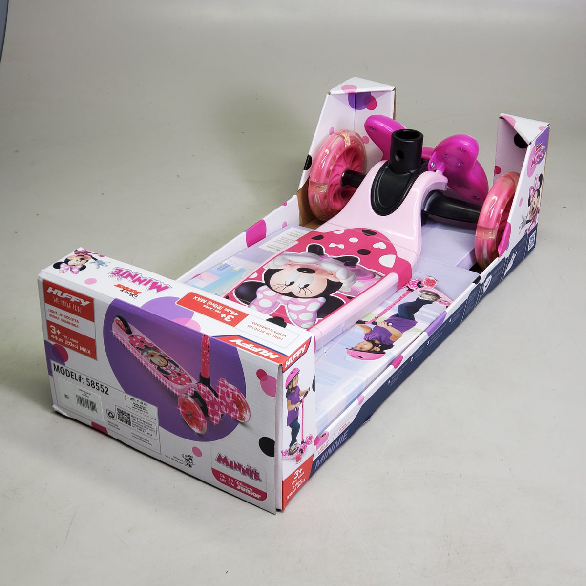 HUFFY Disney Junior Light Up Scooter 48 Lbs Max Pink 58552