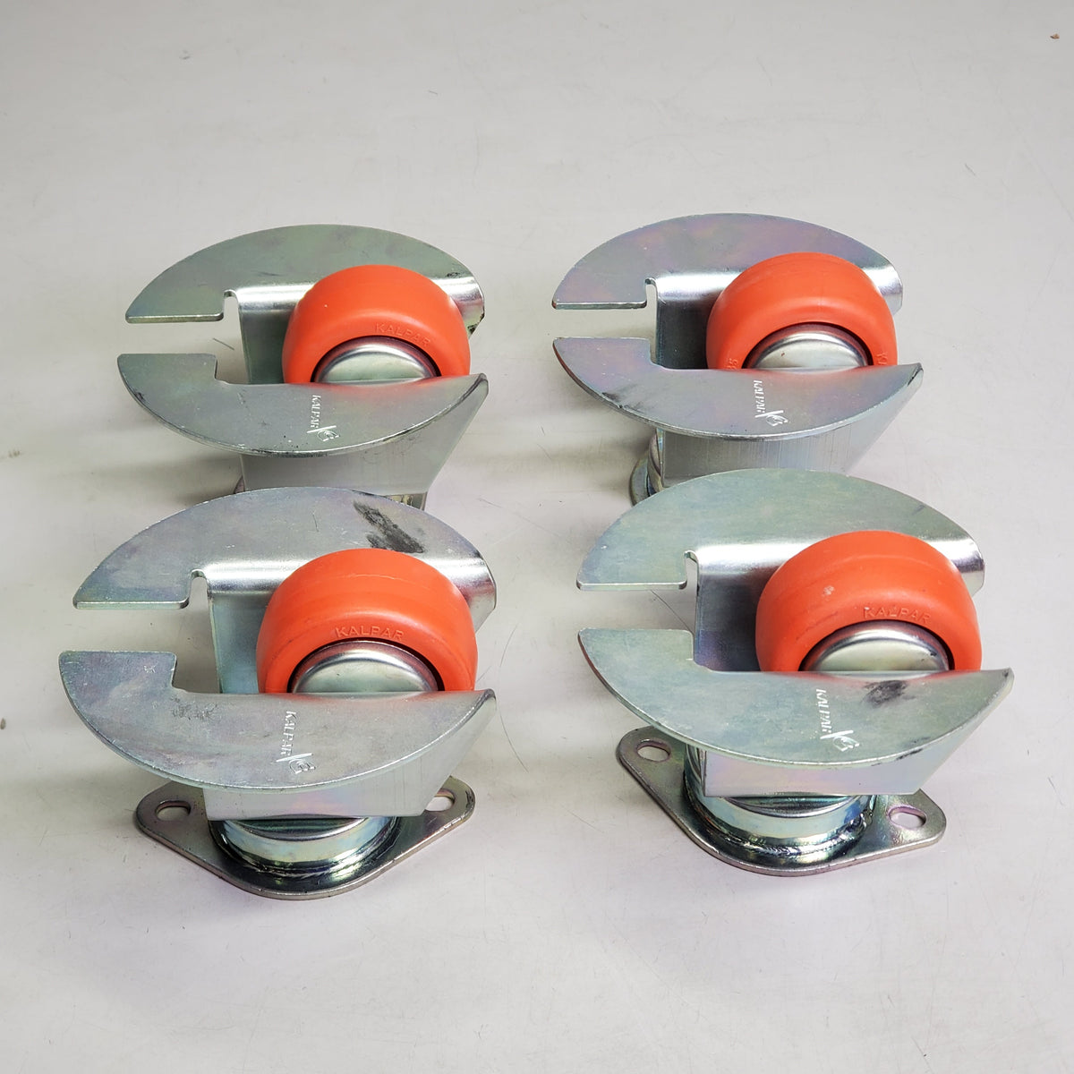KALPAR (4 Pack) Air Cargo Caster W/ Toe Guard 70x35mm Orange / Gray