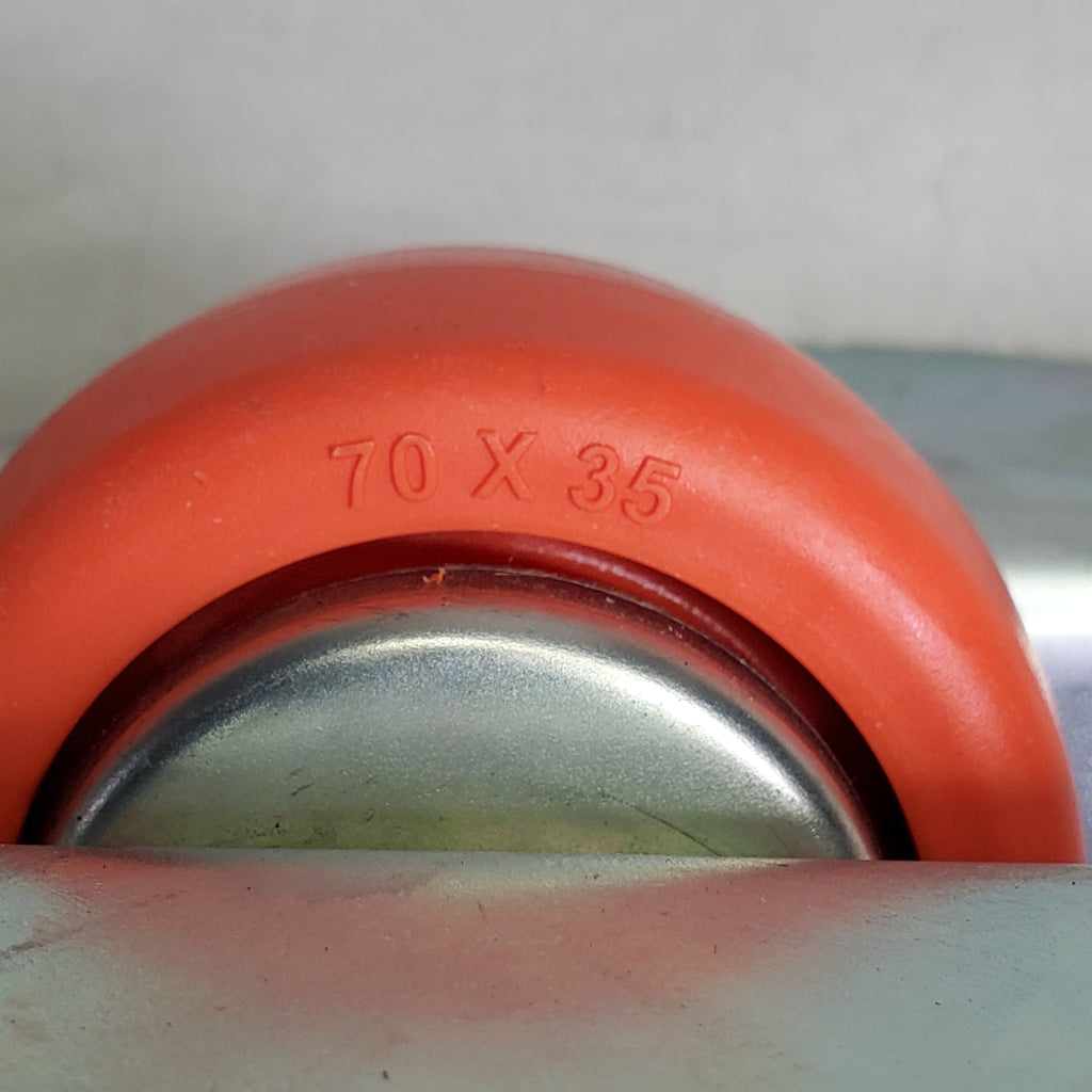 KALPAR (4 Pack) Air Cargo Caster W/ Toe Guard 70x35mm Orange / Gray