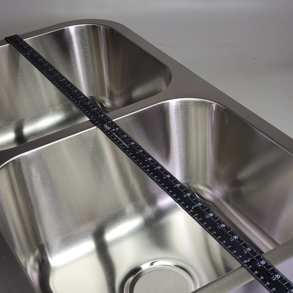 RUBYSTEEL Stainless Steel Double Basin Kitchen Sink 18.25"x32.5"x9" 18AWG RUD3318-9