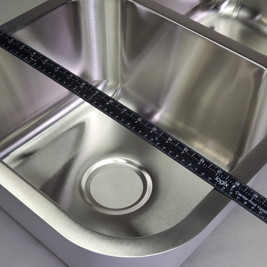 RUBYSTEEL Stainless Steel Double Basin Kitchen Sink 18.25"x32.5"x9" 18AWG RUD3318-9