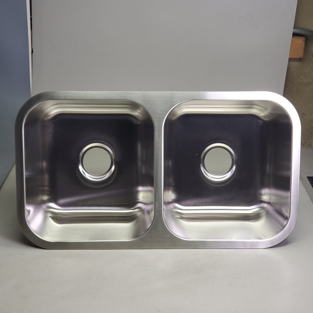RUBYSTEEL Stainless Steel Double Basin Kitchen Sink 18.25"x32.5"x9" 18AWG RUD3318-9