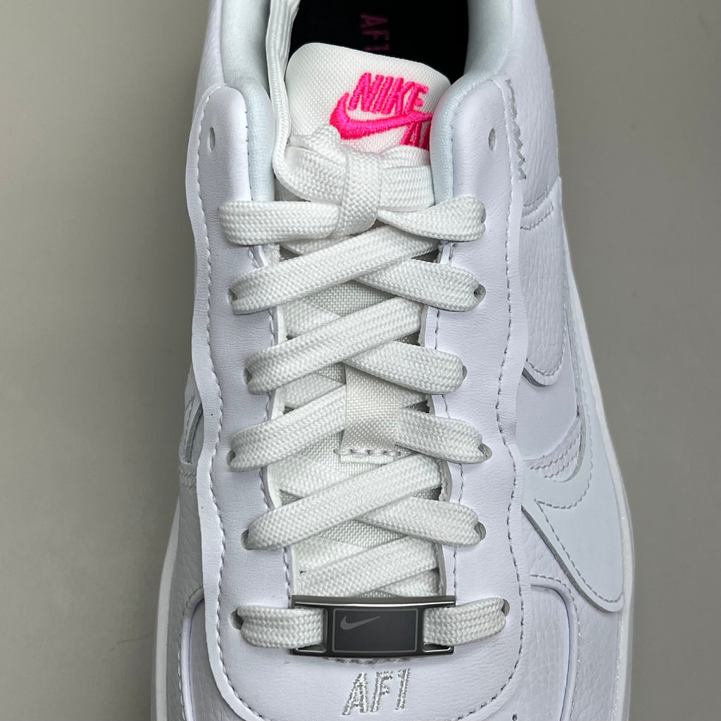 NIKE Air Force 1 PLT.AF.ORM Tapered Toe Shoes Sz Women's 9 White/Pink/Blue FN7180-100