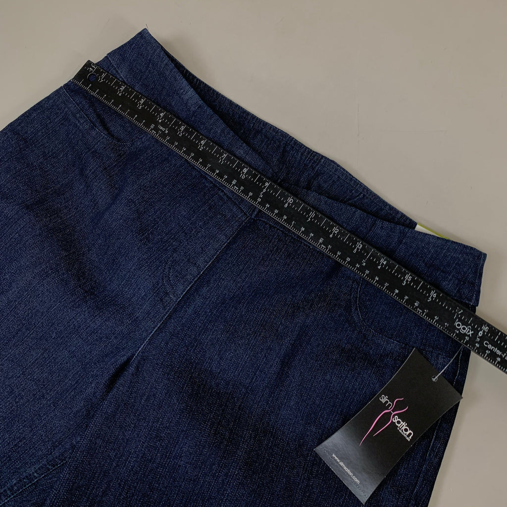 MULTIPLES Ankle Pants Petite Women's Sz 14 Denim M2623P