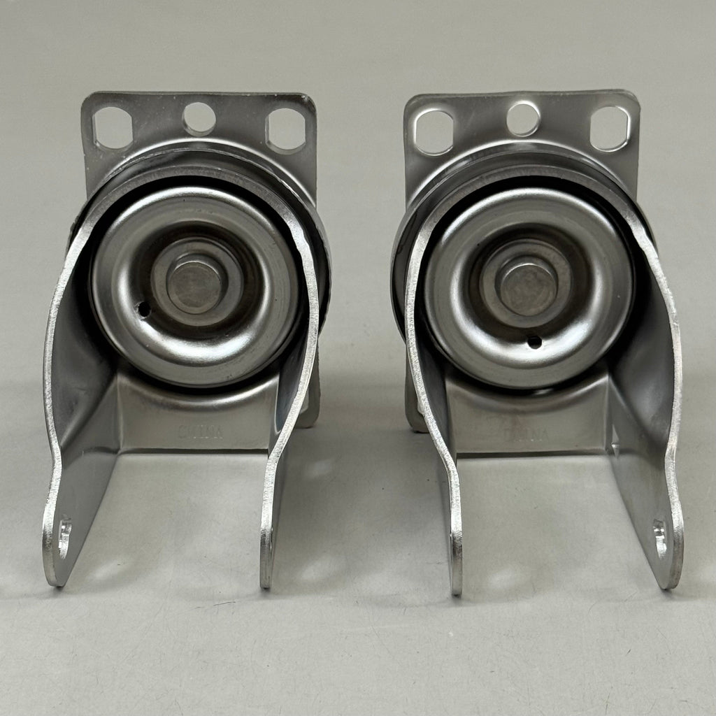 HEAVY DUTY  (2 Pack) Swivel Caster Plate Replacement 4"x2" Overall Length Chrome E32250GZ820644