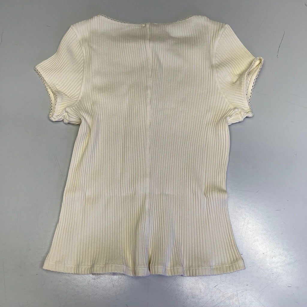FREE PEOPLE Ribbed Cap Sleeve Most Wanted Cardi Women's Sz L Ivory 92736032