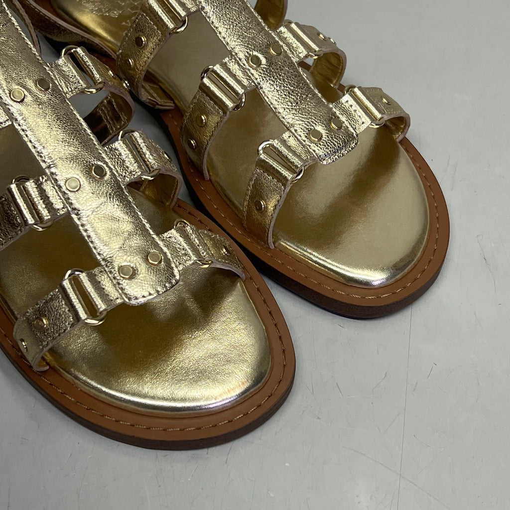 VINCE CAMUTO Leather Studded Gladiator Sandals Women's Sz 7M Egyptian Gold
