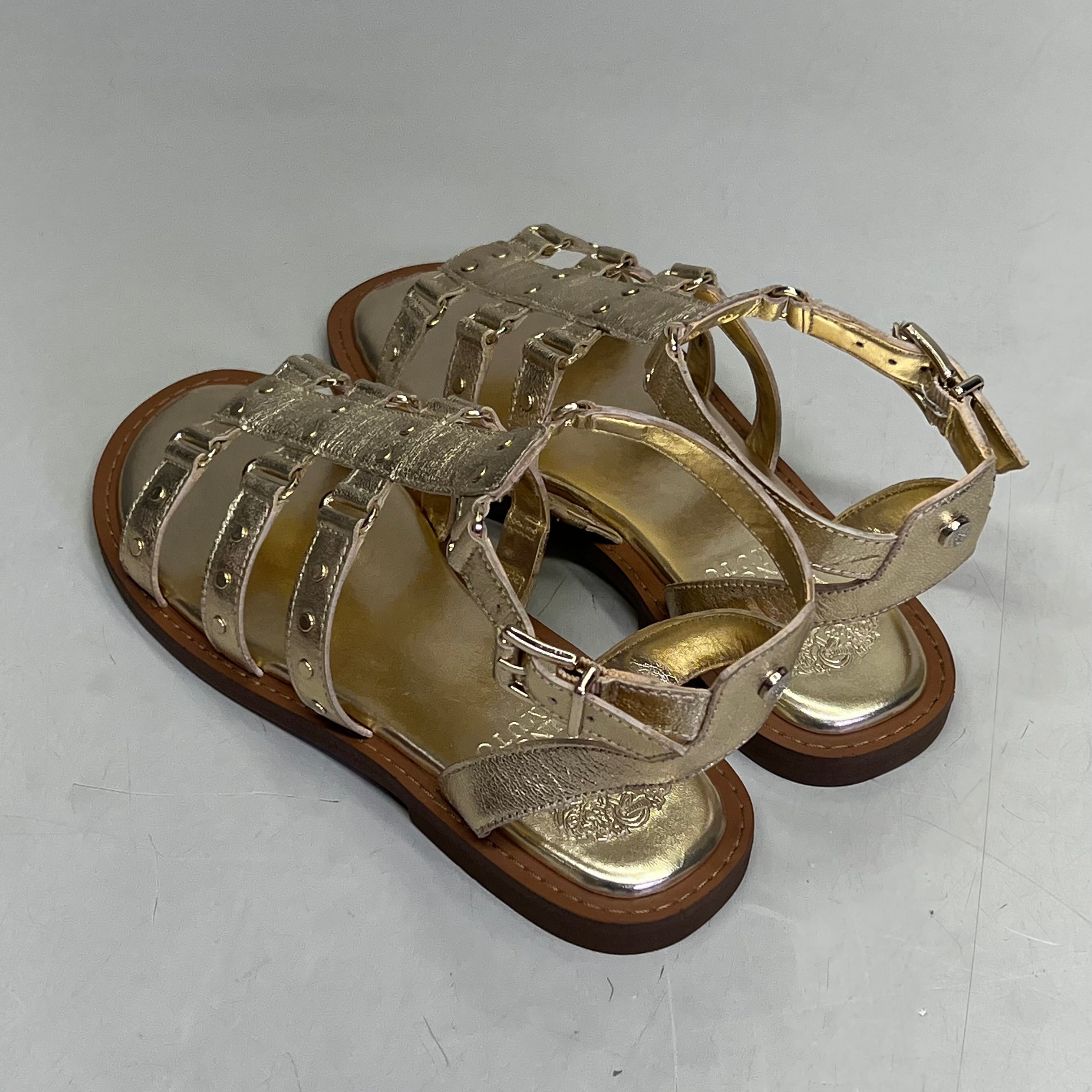 VINCE CAMUTO Leather Studded Gladiator Sandals Women's Sz 7M Egyptian Gold