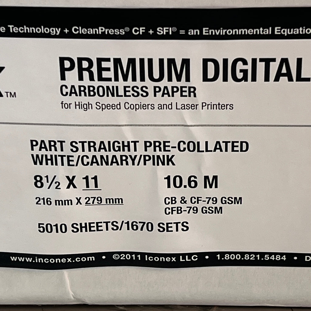 ICONEX (5010 SHEETS) Premium Digital Carbonless White/Pink/Canary 9077-1004