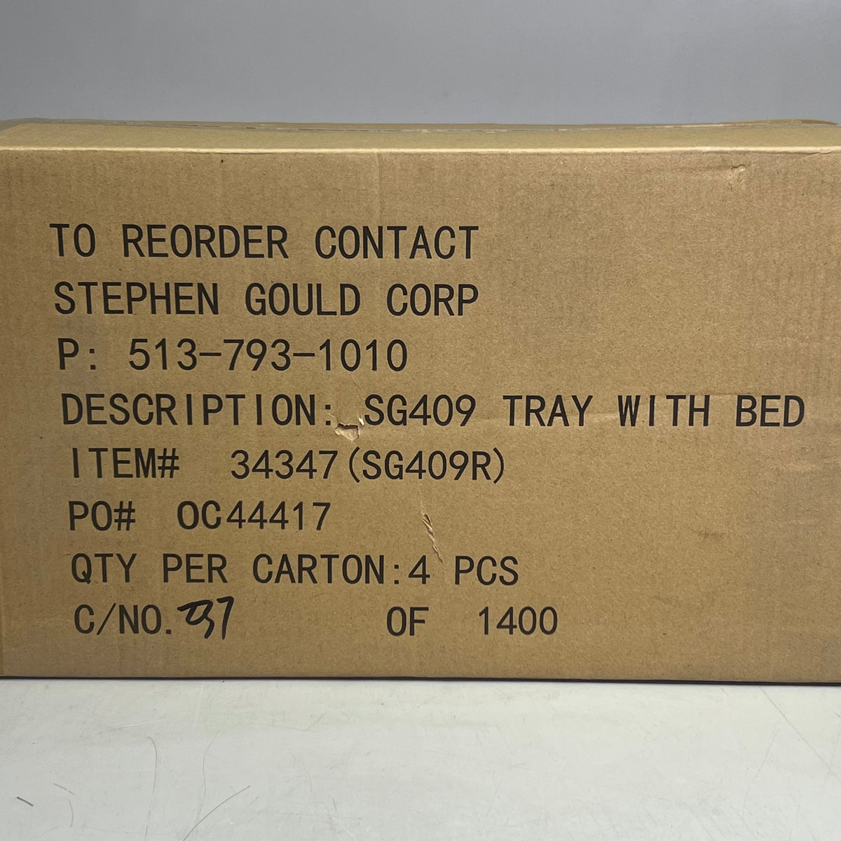 STEPHEN GOULD CORP (4 PACK) Slim Line Double Pushers Tray With Bed Black SG409