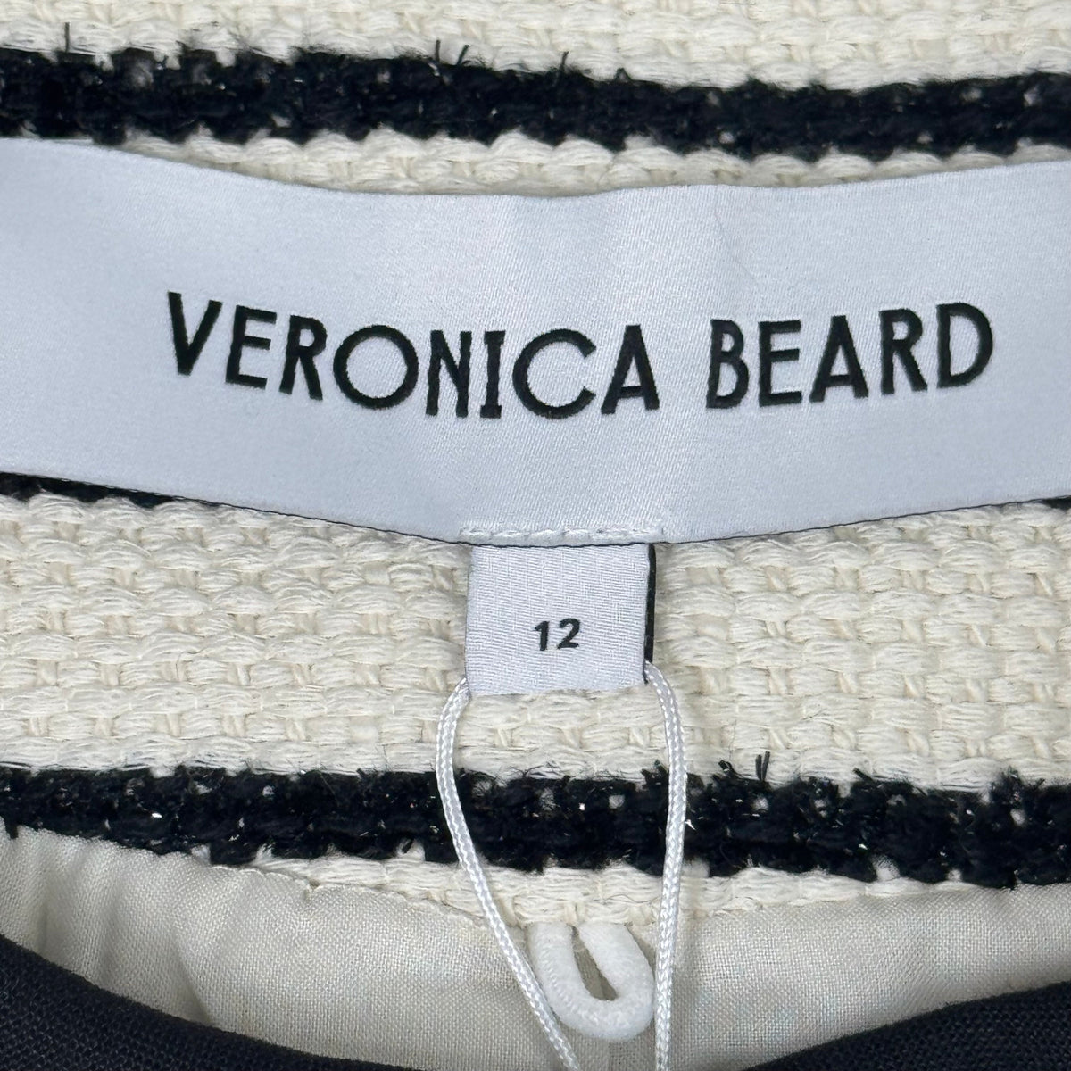 VERONICA BEARD Women's Foster Dickey Jacket Sz-12 Ivory/Black 2406TW7410717