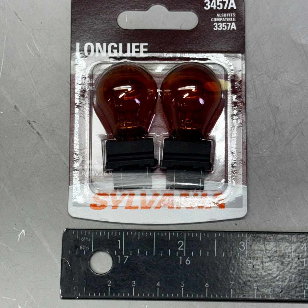 SYLVANIA (6 Bulb) Long Life Miniature 3457A, Orange 3457ALL.BP2