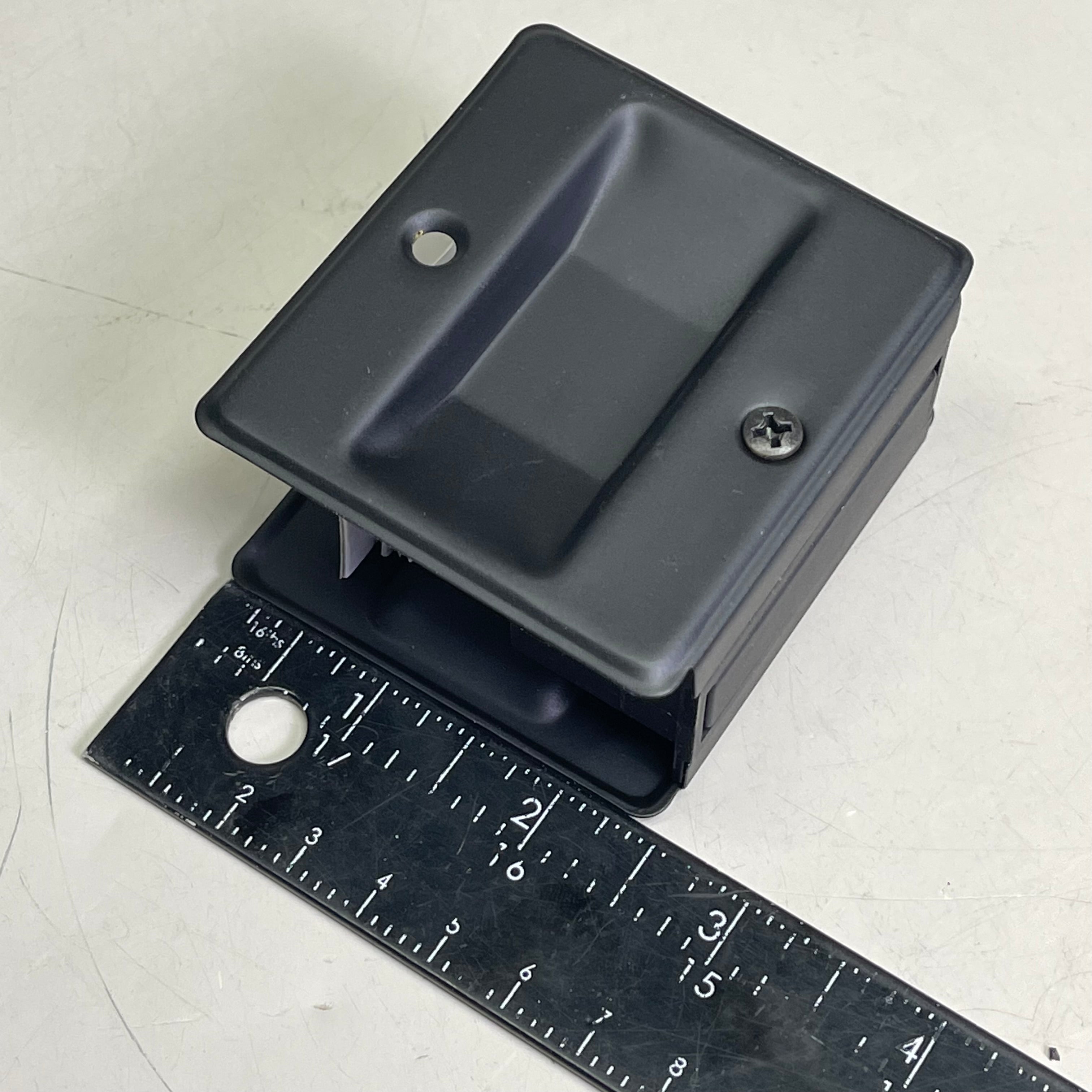 ORCA HARDWARE (2-PACK) Pocket Door Passage Lock Rectangular Black TH-SQPK-S-BL