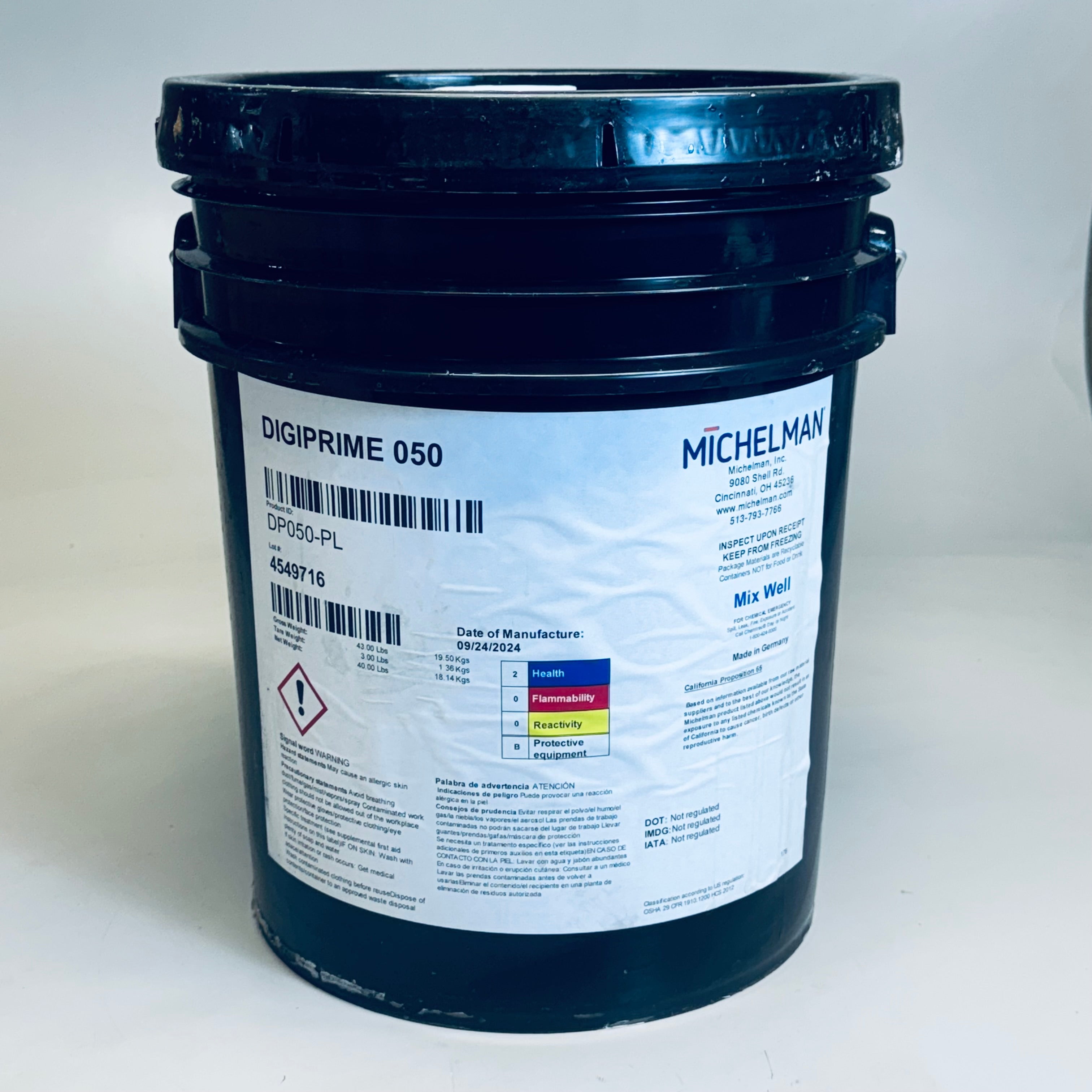 MICHELMAN Digiprime 050 Industrial Coating Sz 14.5” H x 11.5” D DP050-PL