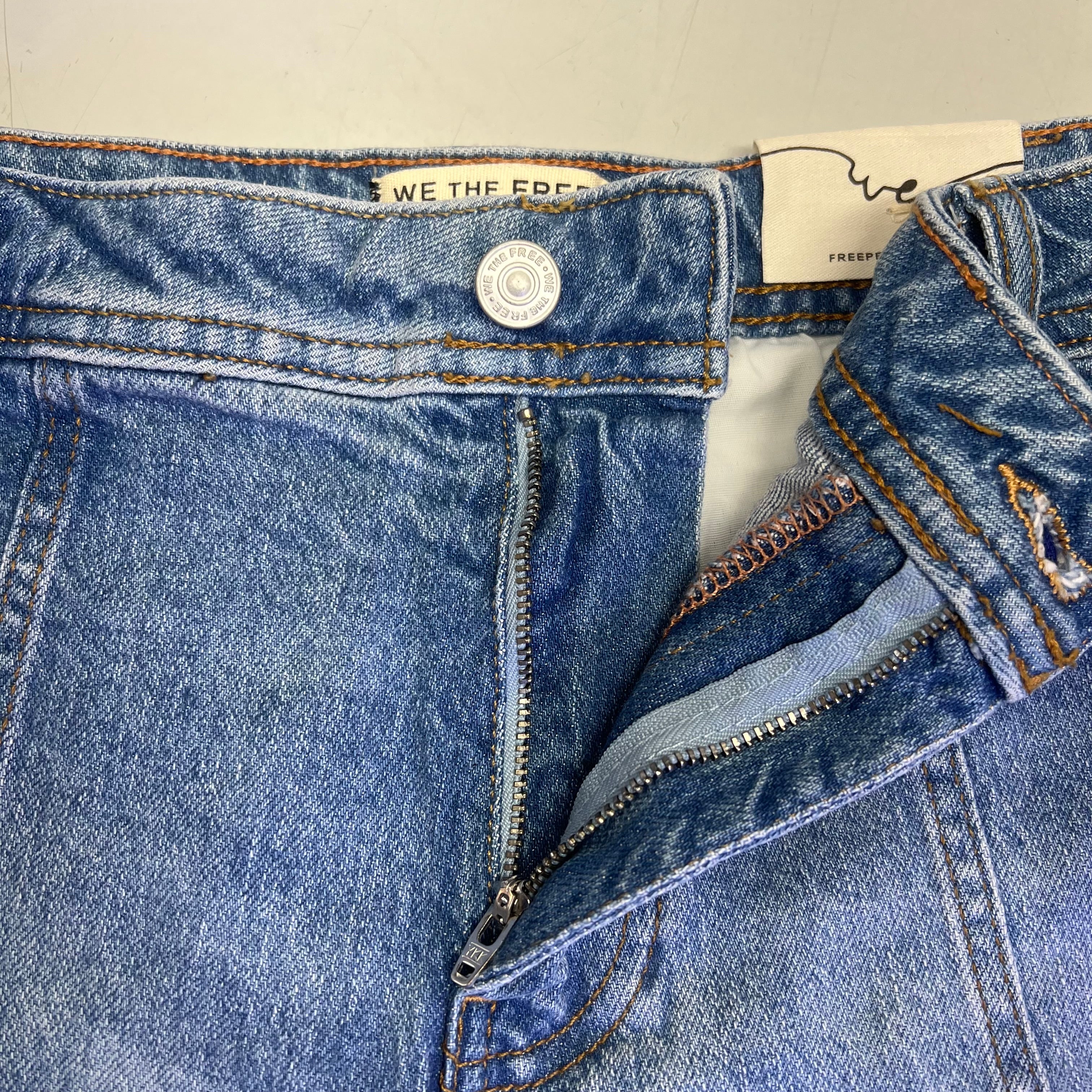 FREE PEOPLE CRVY Mona High-Rise Shorts  Women's Sz 29 Power Trip Blue 931600