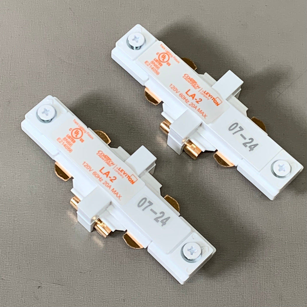 LEVITON (2 PACK) ConTech Mini Connector Conductive End to End White Finish LA-2-P
