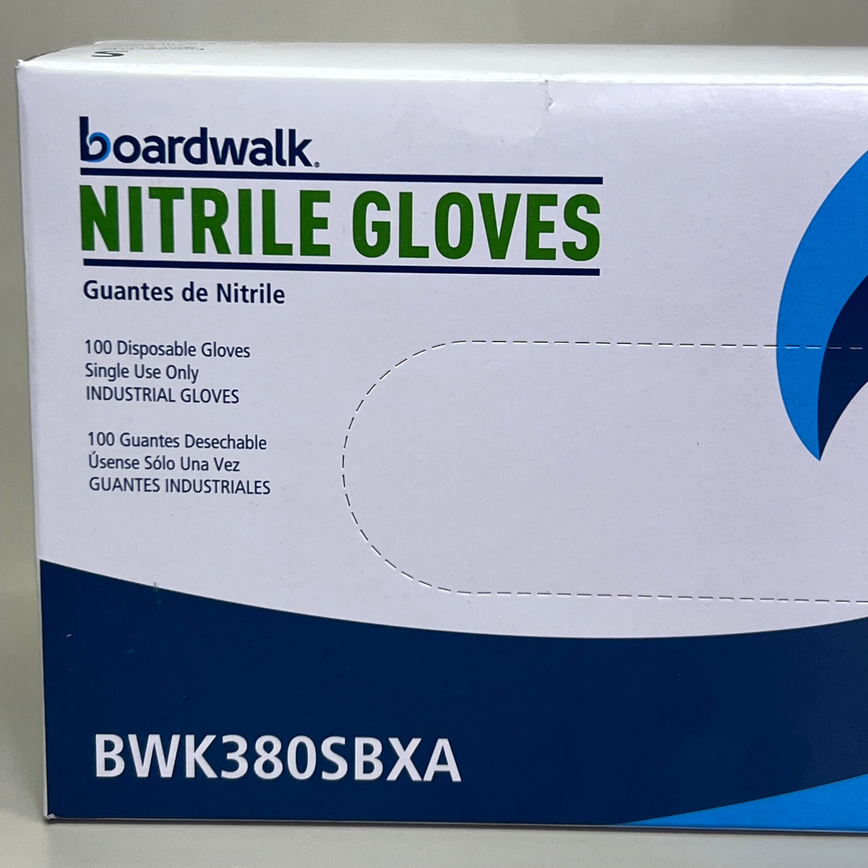 BOARDWALK (100 Gloves) Disposable Nitrile Gloves Sz S, Blue BWK380SBXA