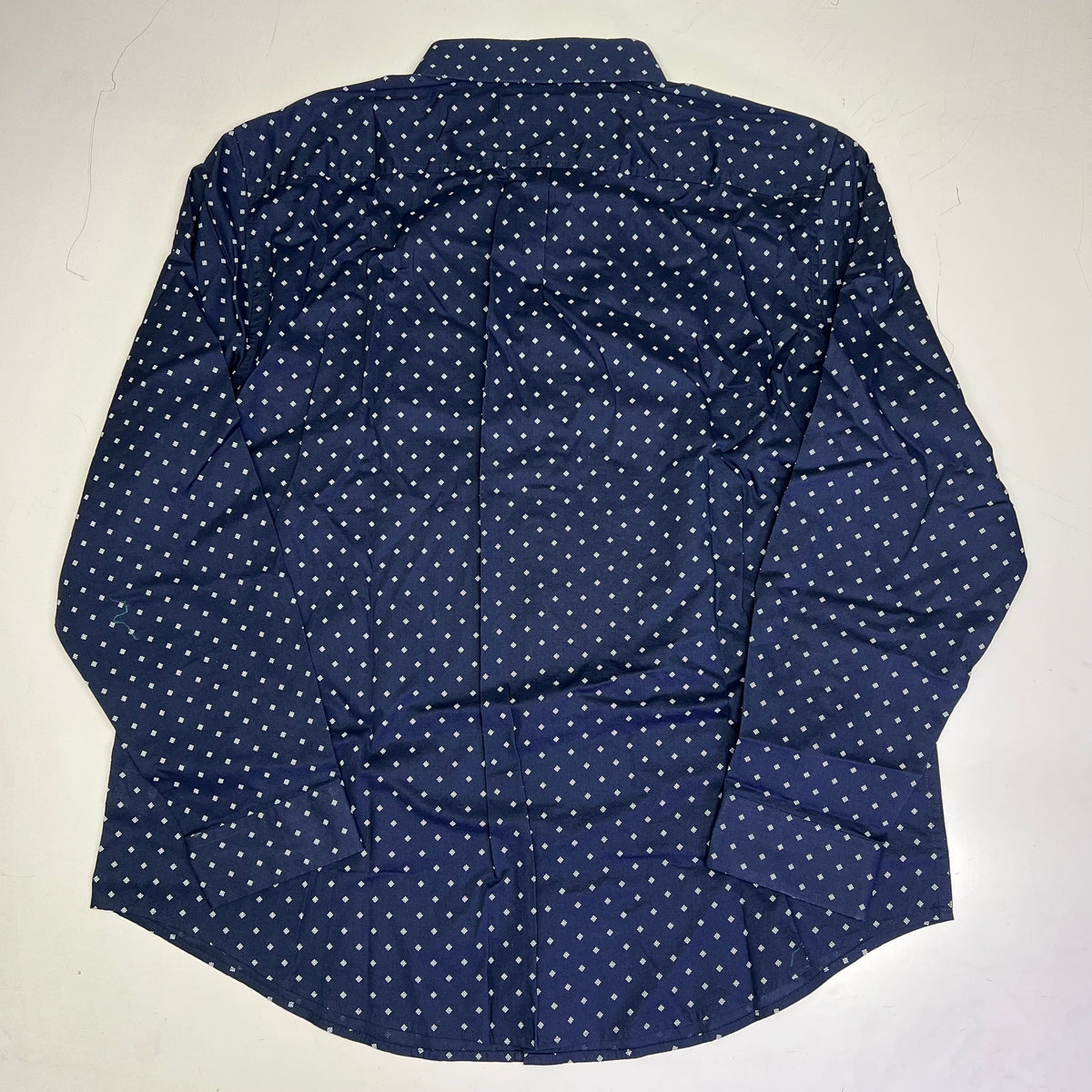 DOCKERS Stain Defender Button Up Shirt Daisy Pattern Men's Sz XXL Navy Blue