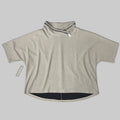 MULTIPLES Zippered Cowl Neck Top Petite Women's Sz PXL Stone M44802TP