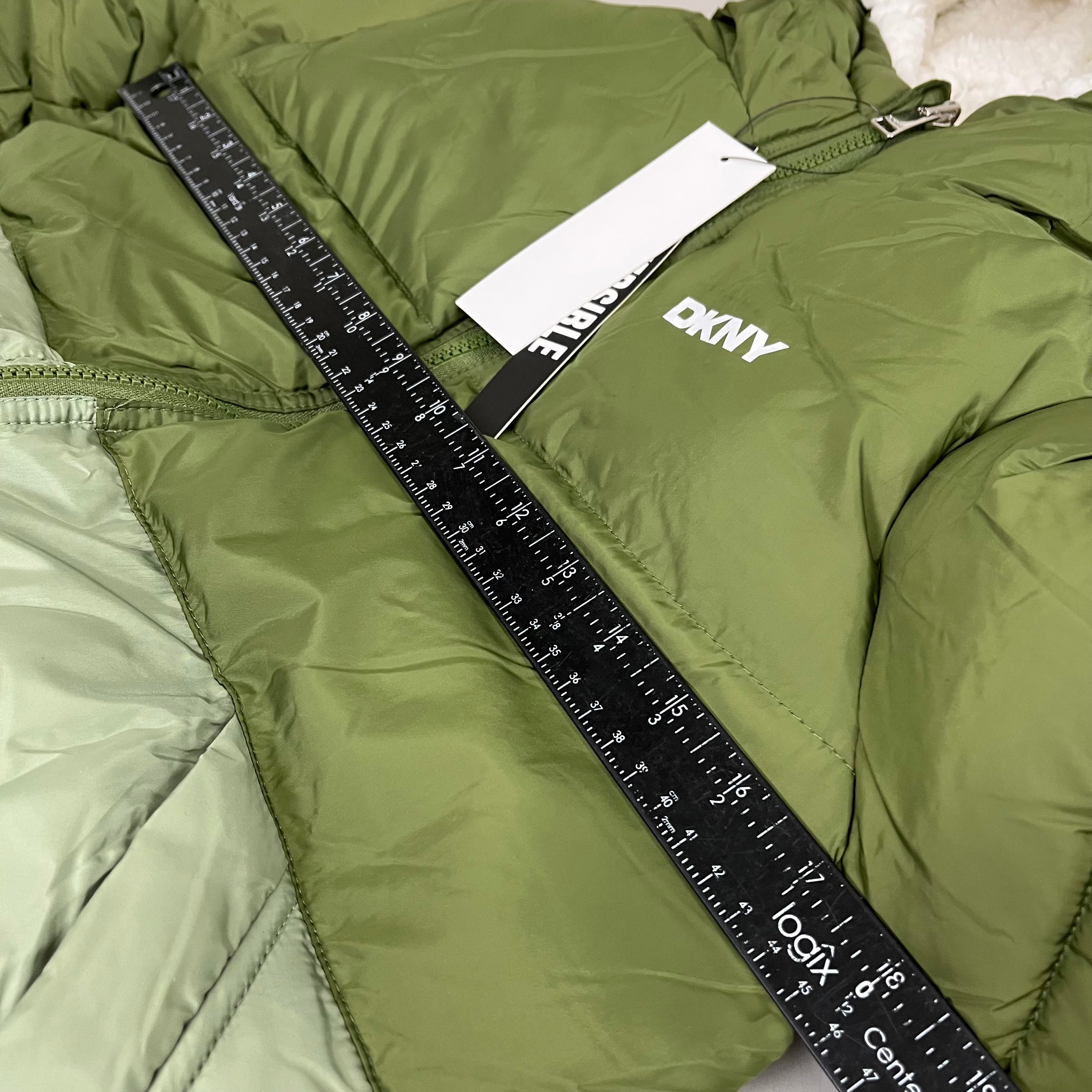 DKNY Boys' Winter Jacket Insulated Quilted Puffer Parka 14/16 Olive