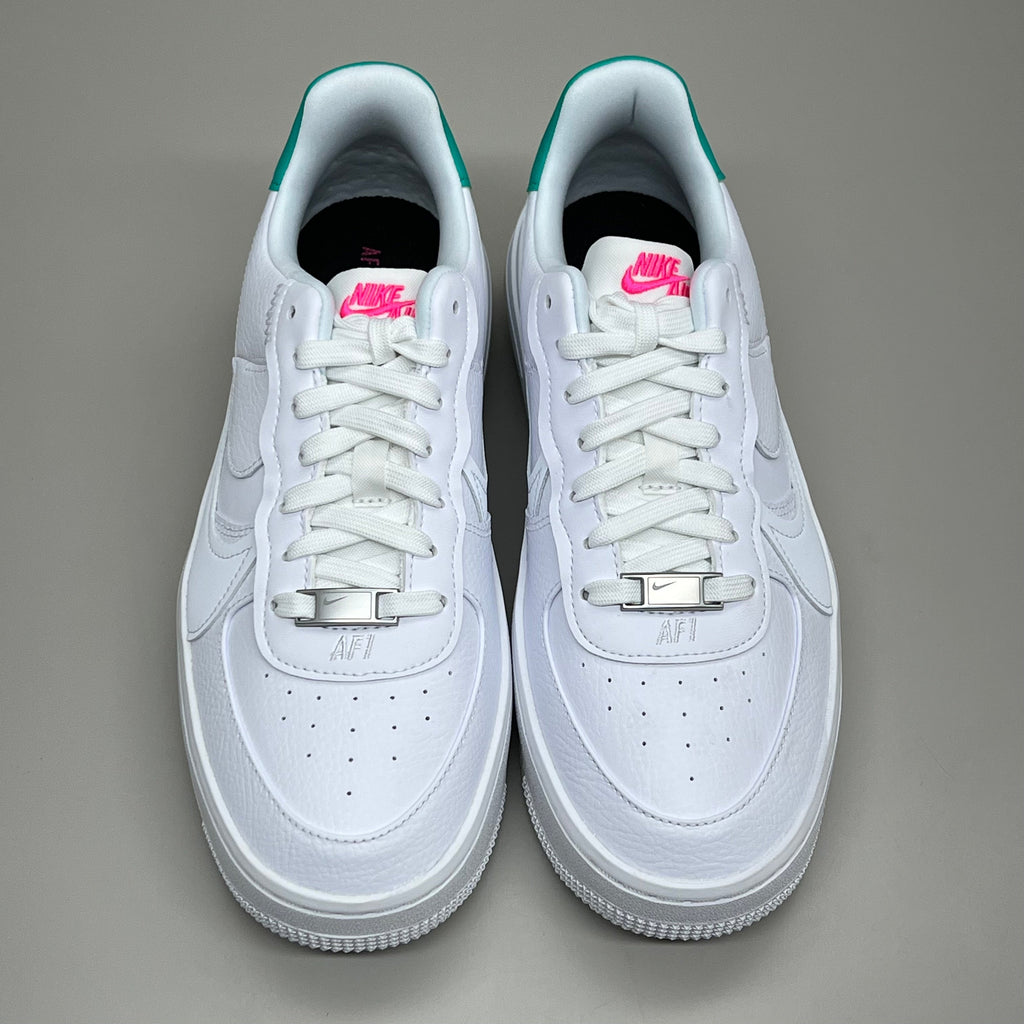 NIKE Air Force 1 PLT.AF.ORM Tapered Toe Shoes Sz Women's 9 White/Pink/Blue FN7180-100