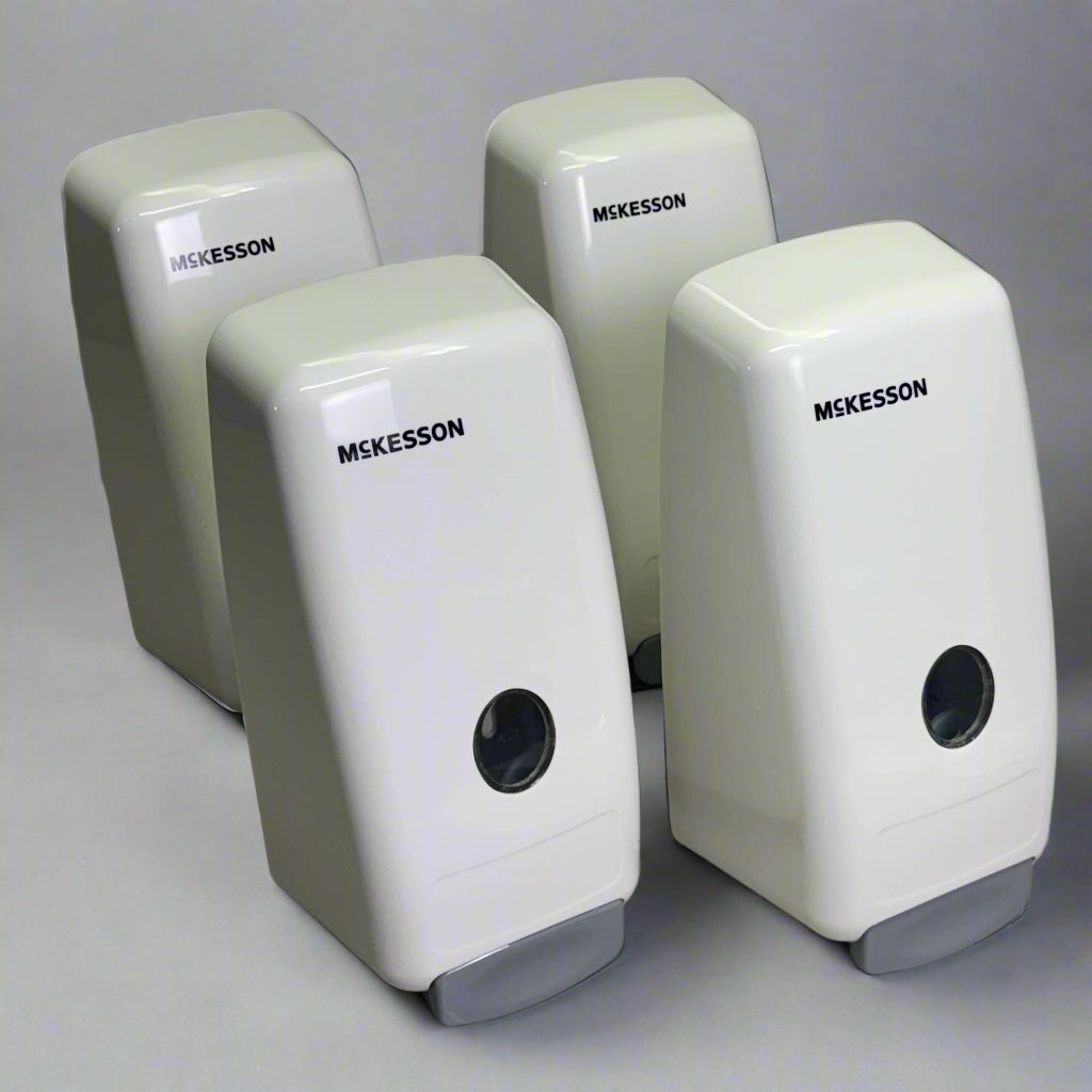 MCKESSON (4 PACK) Soap Dispenser Wall Mount 9.5" H x 4" x 4", White 53-1000