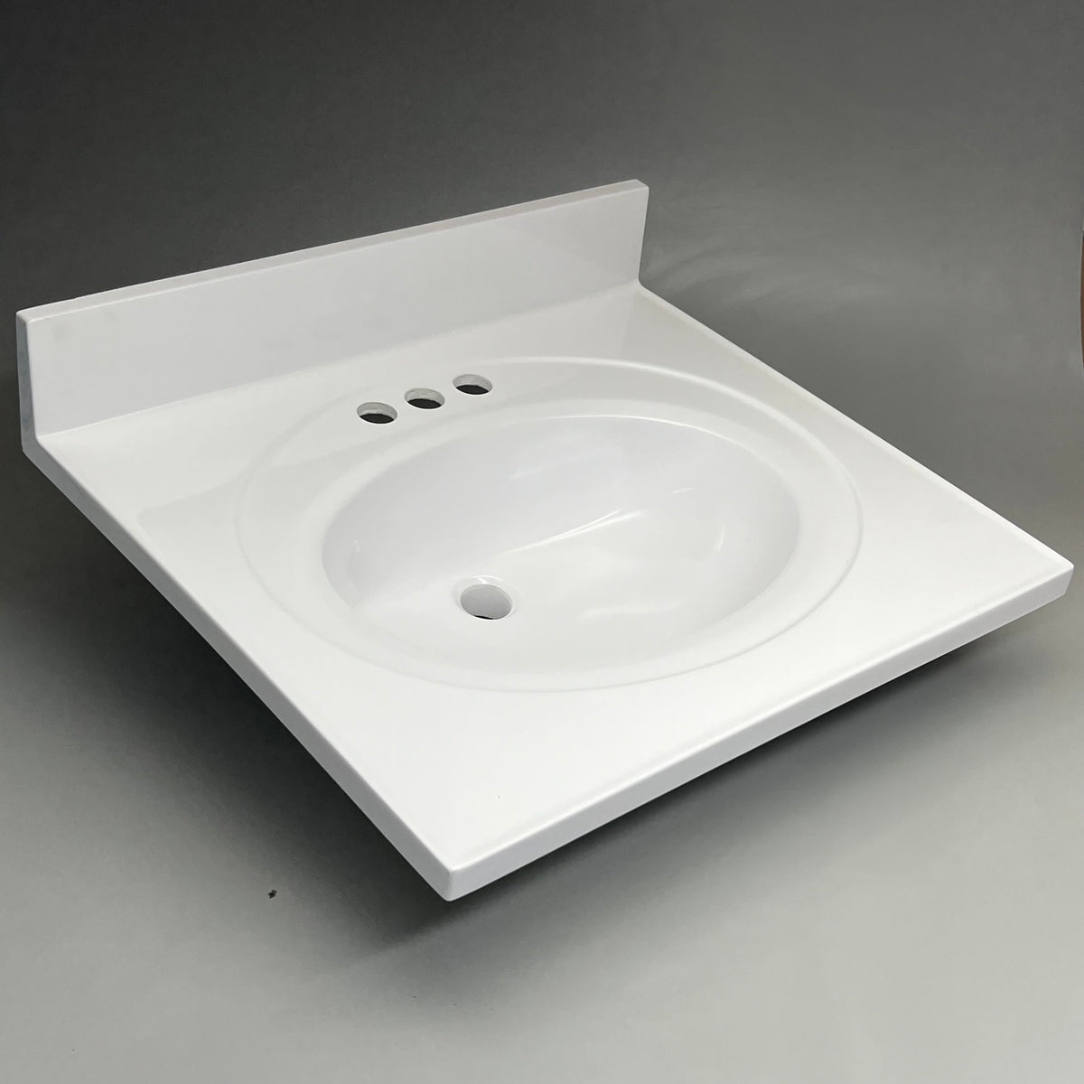 DHI CORP Vanity Top Sink Premium Cultured Marble 25” X 22” WHITE 552026