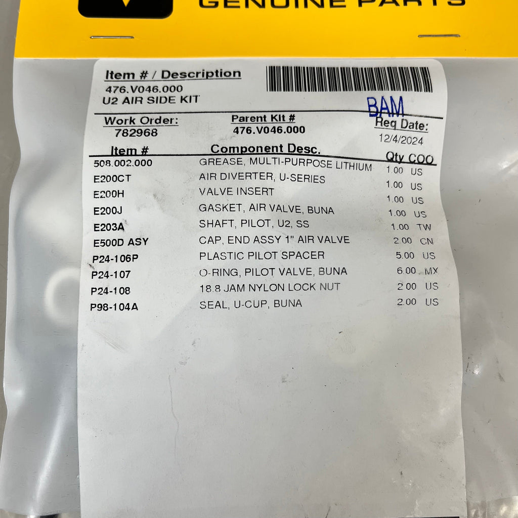 VERSAMATIC Parts Air End 10 Piece Kit 476.V046.000 Genuine