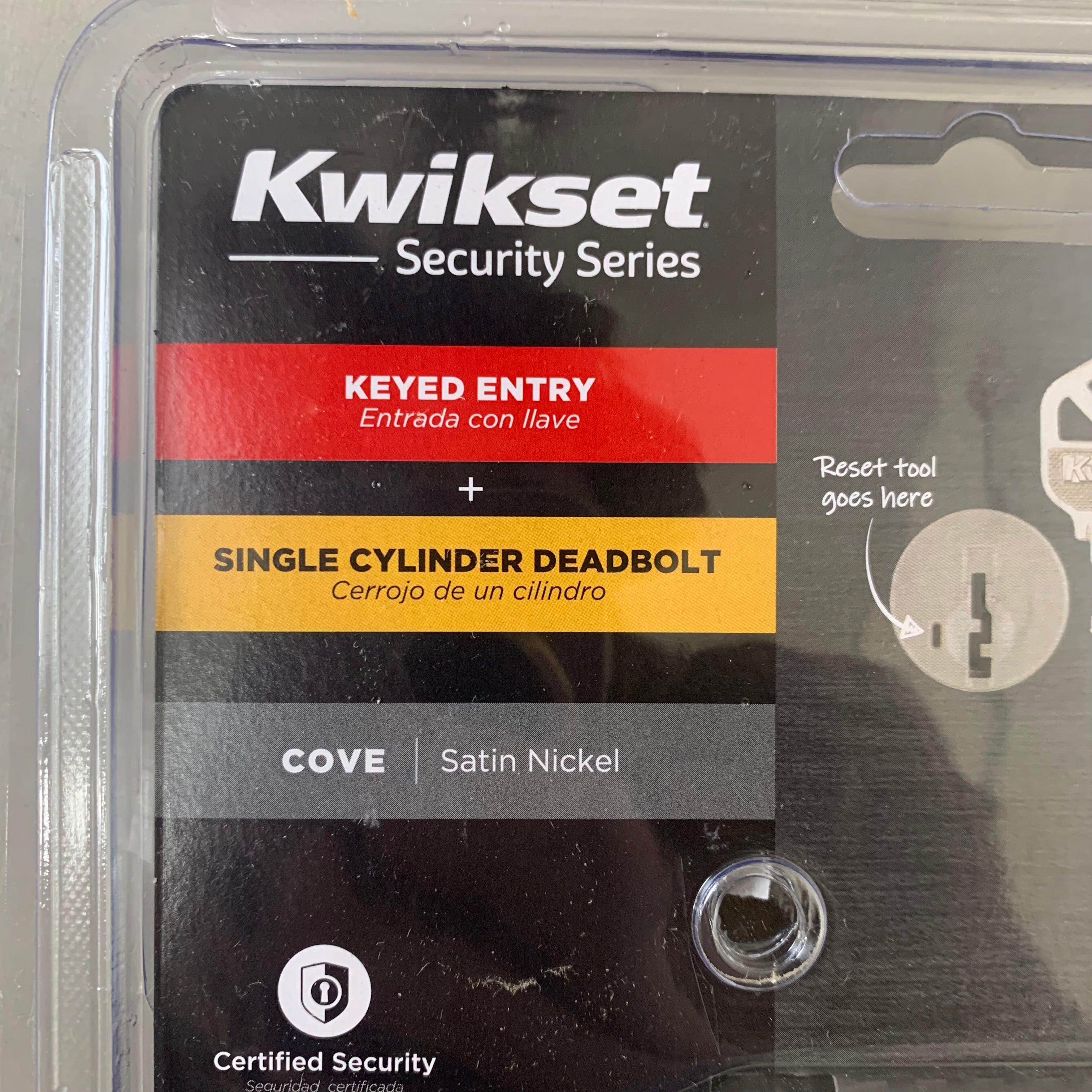 KWIKSET Security Series Single Cylinder Deadbolt  2-3/8 to 2-3/4" 96900-424