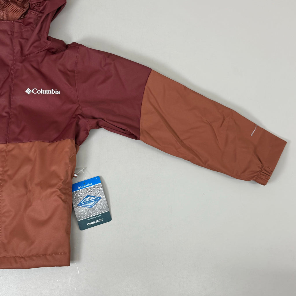 COLUMBIA Hikebound Jacket Waterproof Breathable Omni-Tech Youth XXS Spice Auburn
