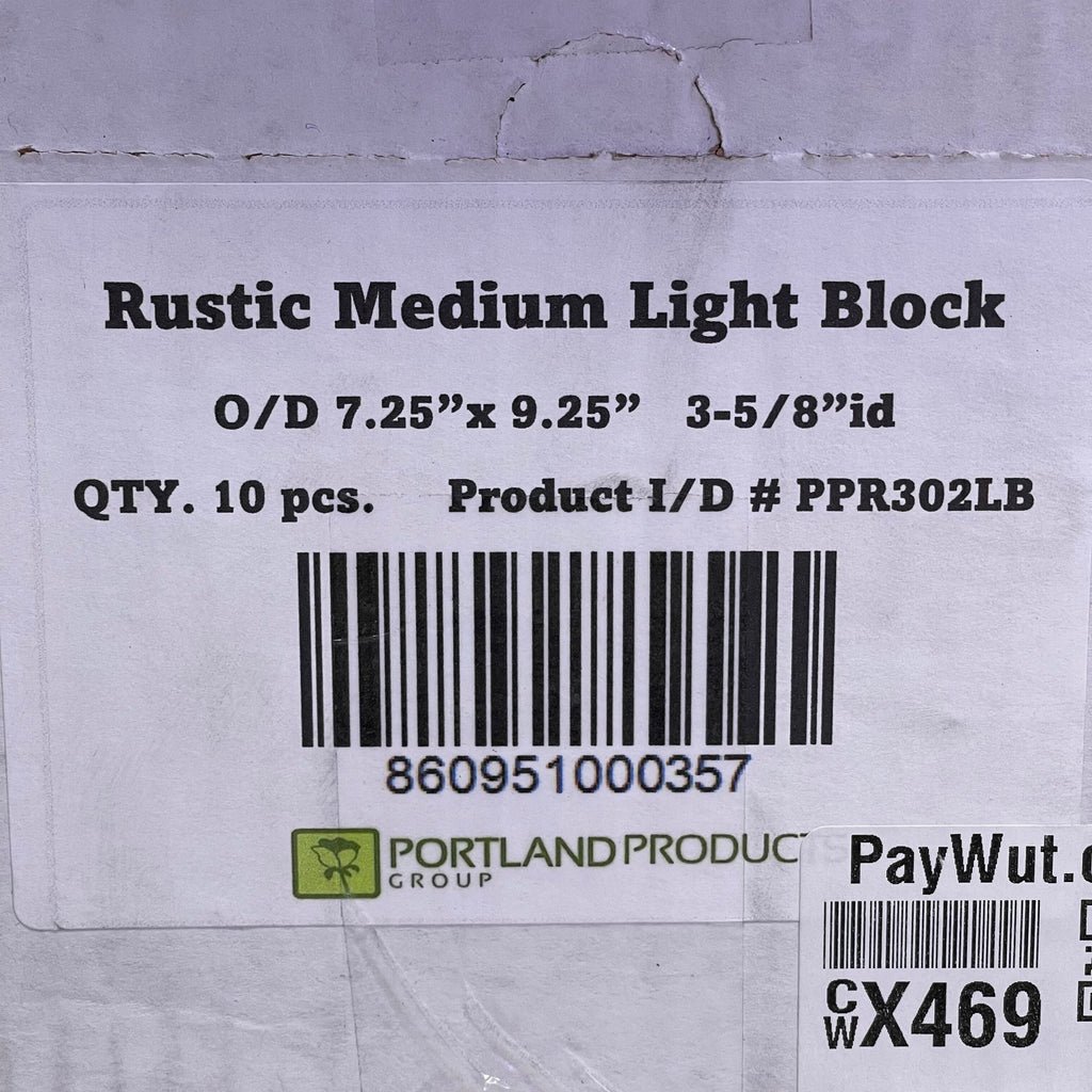 PORTLANDPRODUCTS (10 PACK) Rustic Medium Light Block O/D 7.25" x 9.25" x I/D 3-5/8" Grey PPR302LB