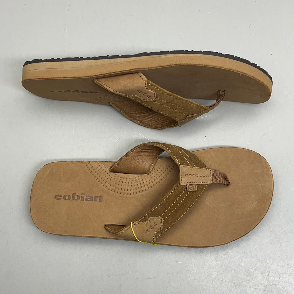 COBIAN Lazo Premium Leather Sandals Men's Sz 12 EU 45 Tan LZO-24-230-12