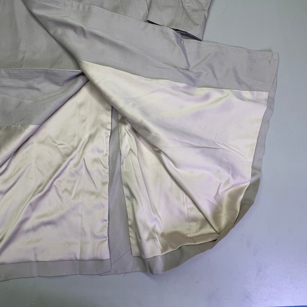 CLUB MONACO Long Trench Coat 100% Lyocell Shell Women's Sz ZS Light Khaki