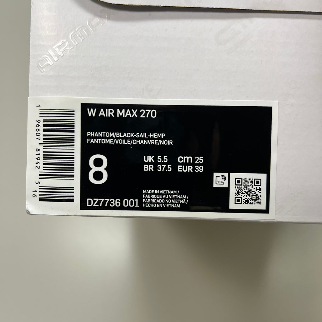 NIKE W Air Max 270 Mesh Shoes Women's Sz 8 White Gold DZ77736 001 New Other