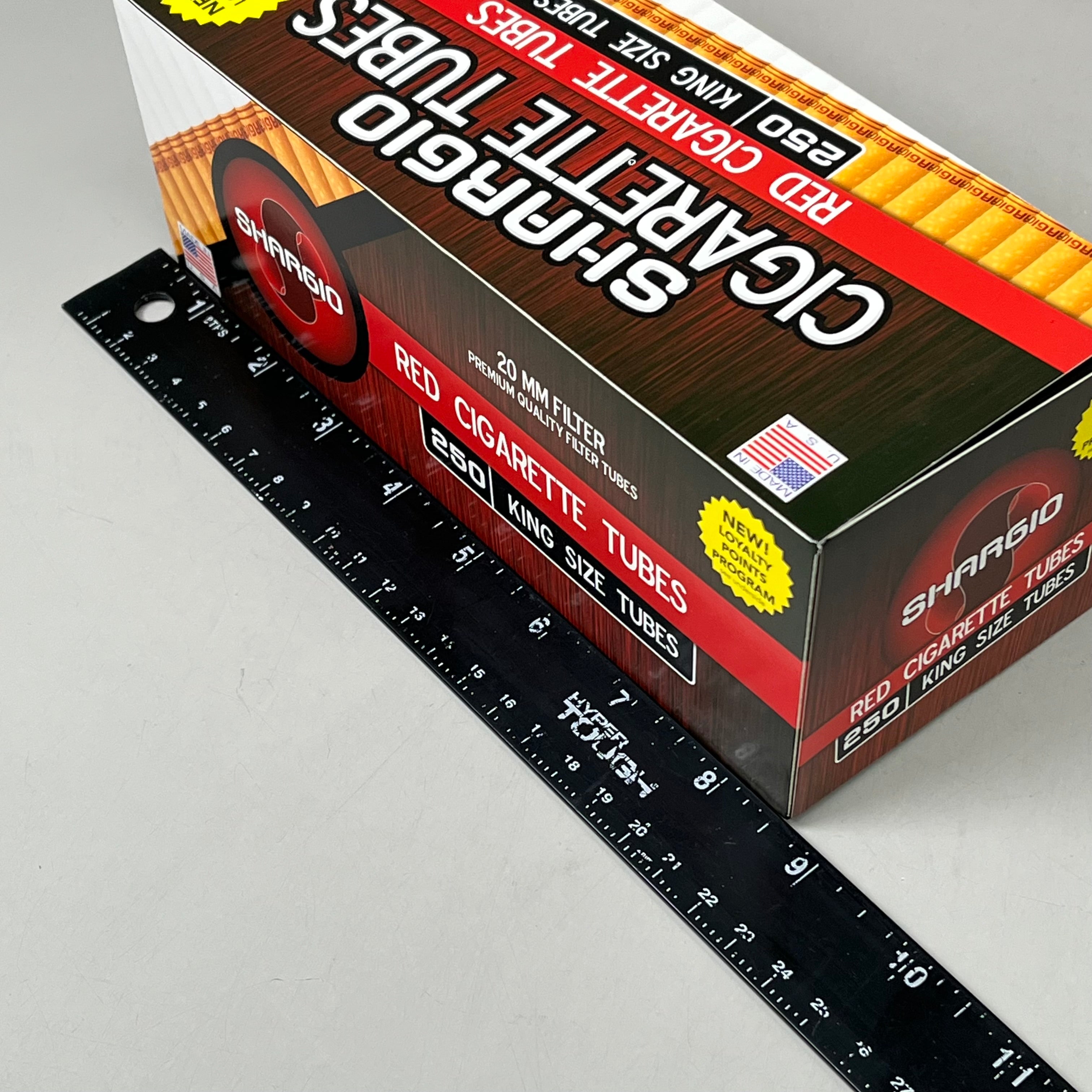 SHARGIO 100mm 250 Ct. (4 Pack) Red Cigarette Filter Tubes King Size
