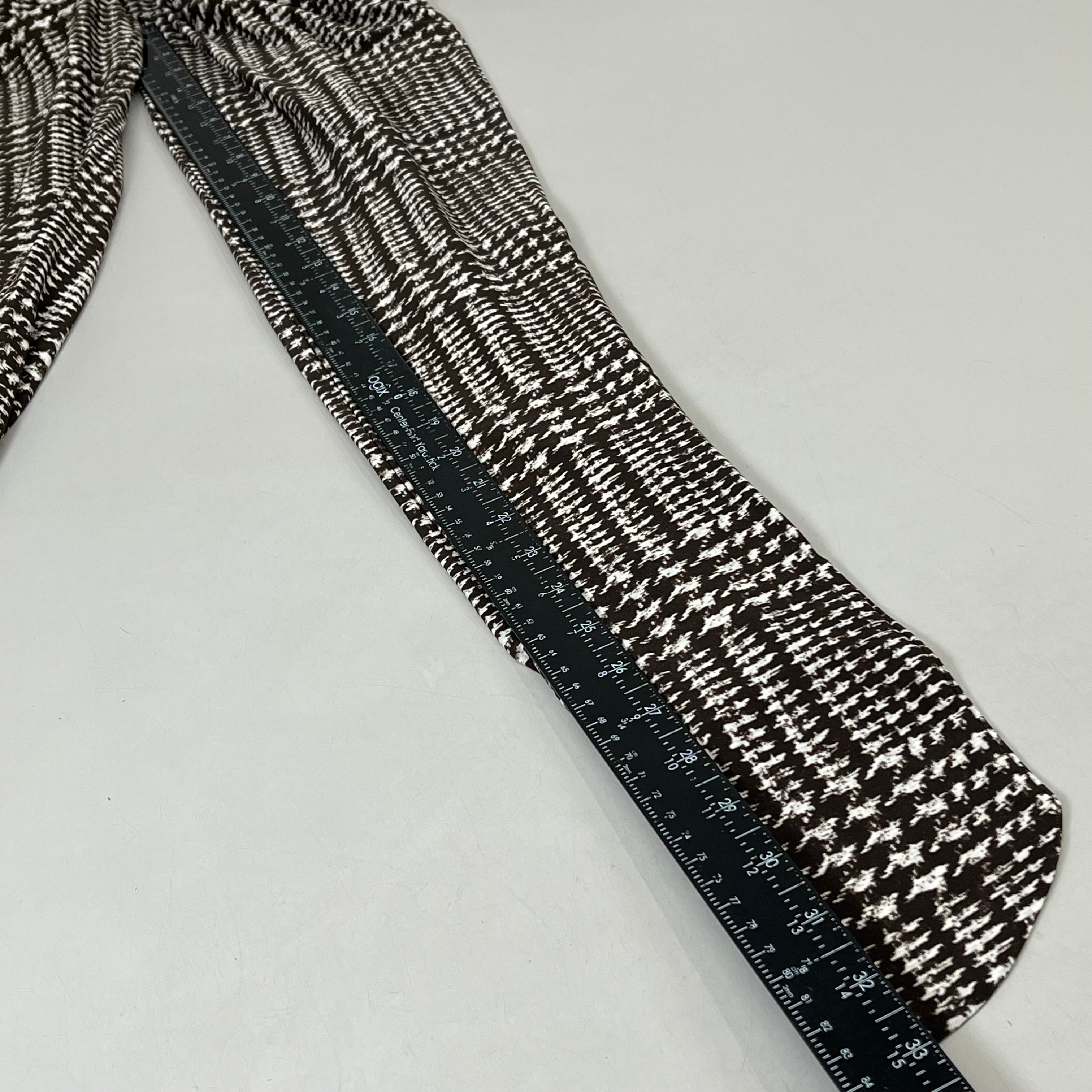 NORMA KAMALI Sleeve Open Back Catsuit Footsie Women's Sz M/38 Chocolate Plaid
