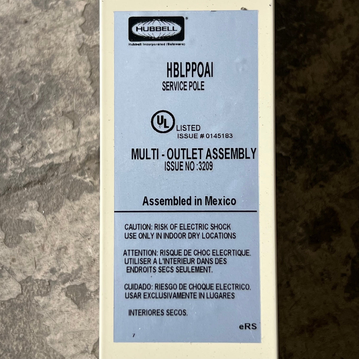 HUBELL Aluminum Service Pole 10 ft. 2" L x 2.13" W, Ivory HBLPPOAI