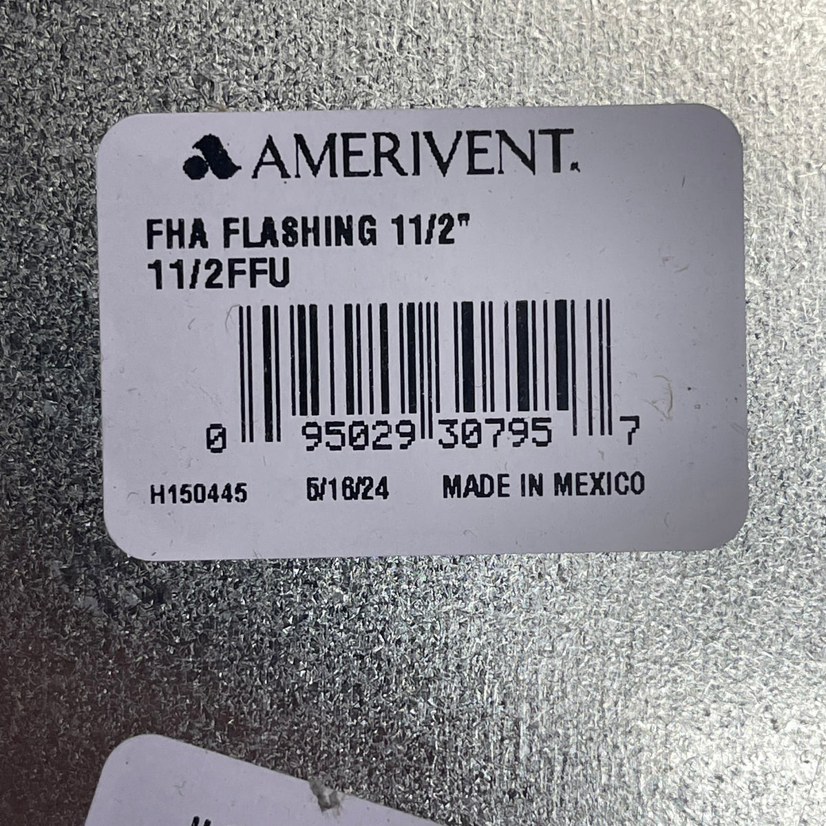 AMERIVENT Round Vent Flashing 1-1/2" Dia Galvanized Steel AMV112FFU