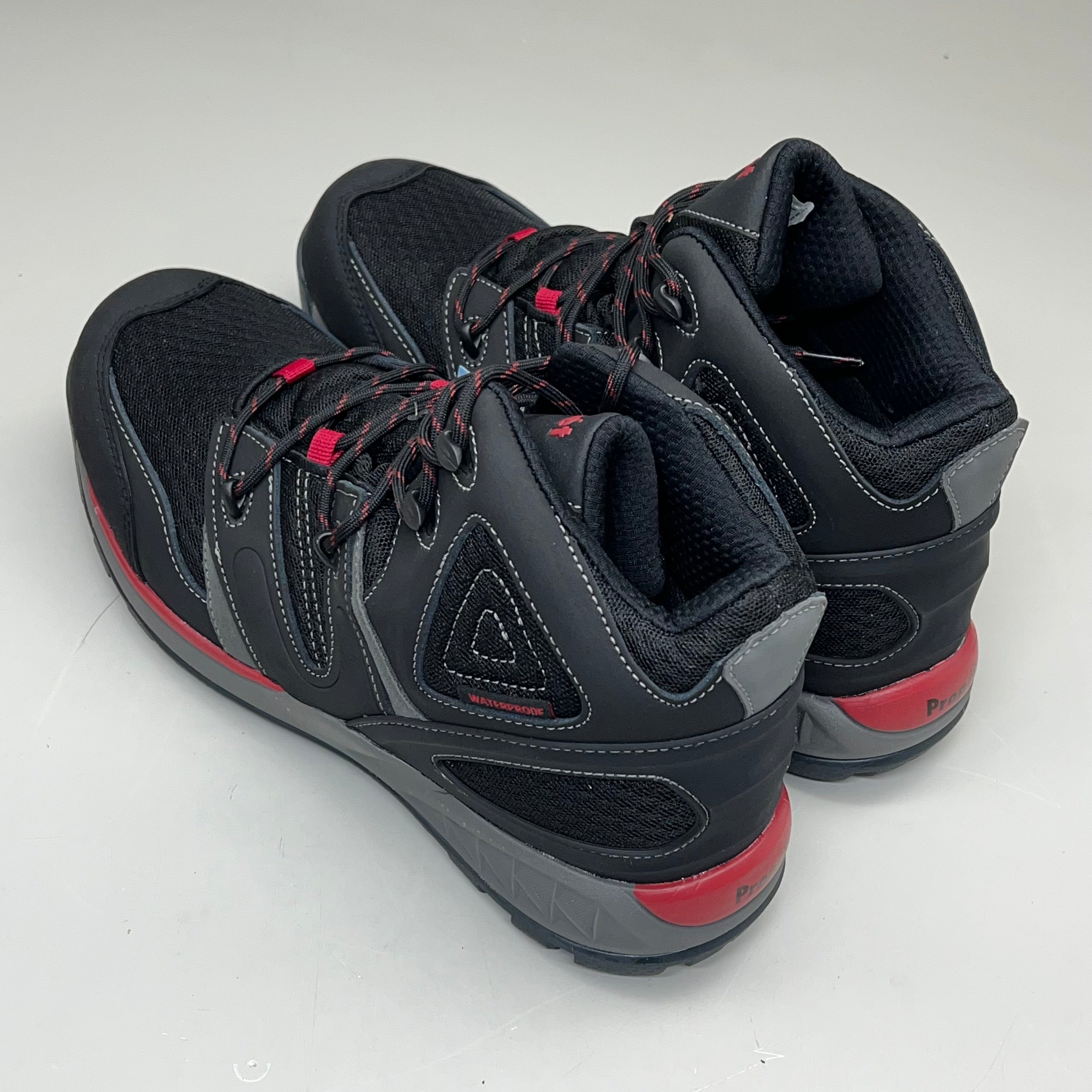 PROPET Veymont Grip Hiking Boot Waterproof Men's Sz 10 X(3E) Black/Red MOA022S