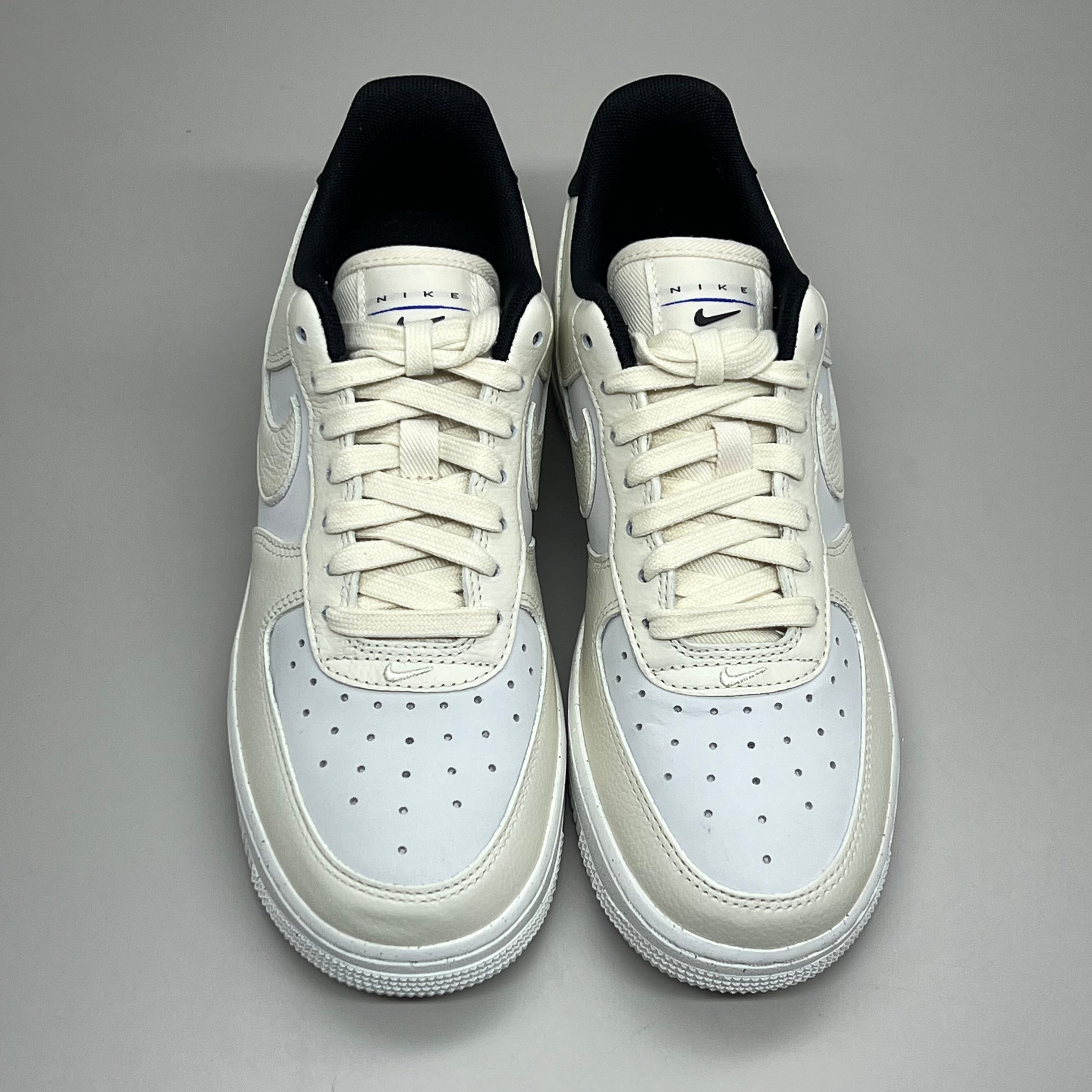 NIKE Air Force 1 07' LX Leather Shoes Women's Sz 7 Sail/Coconut Milk-Black DZ2708 101