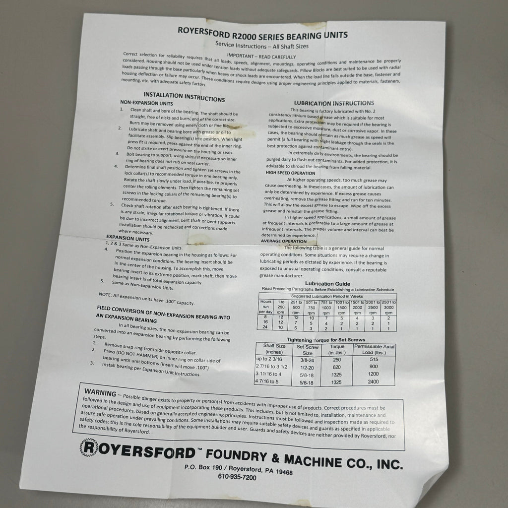 ROYERSFORD Spherical 4-Bolt Flange Bearing Expansion 2-15/16" Red 40-05-E215