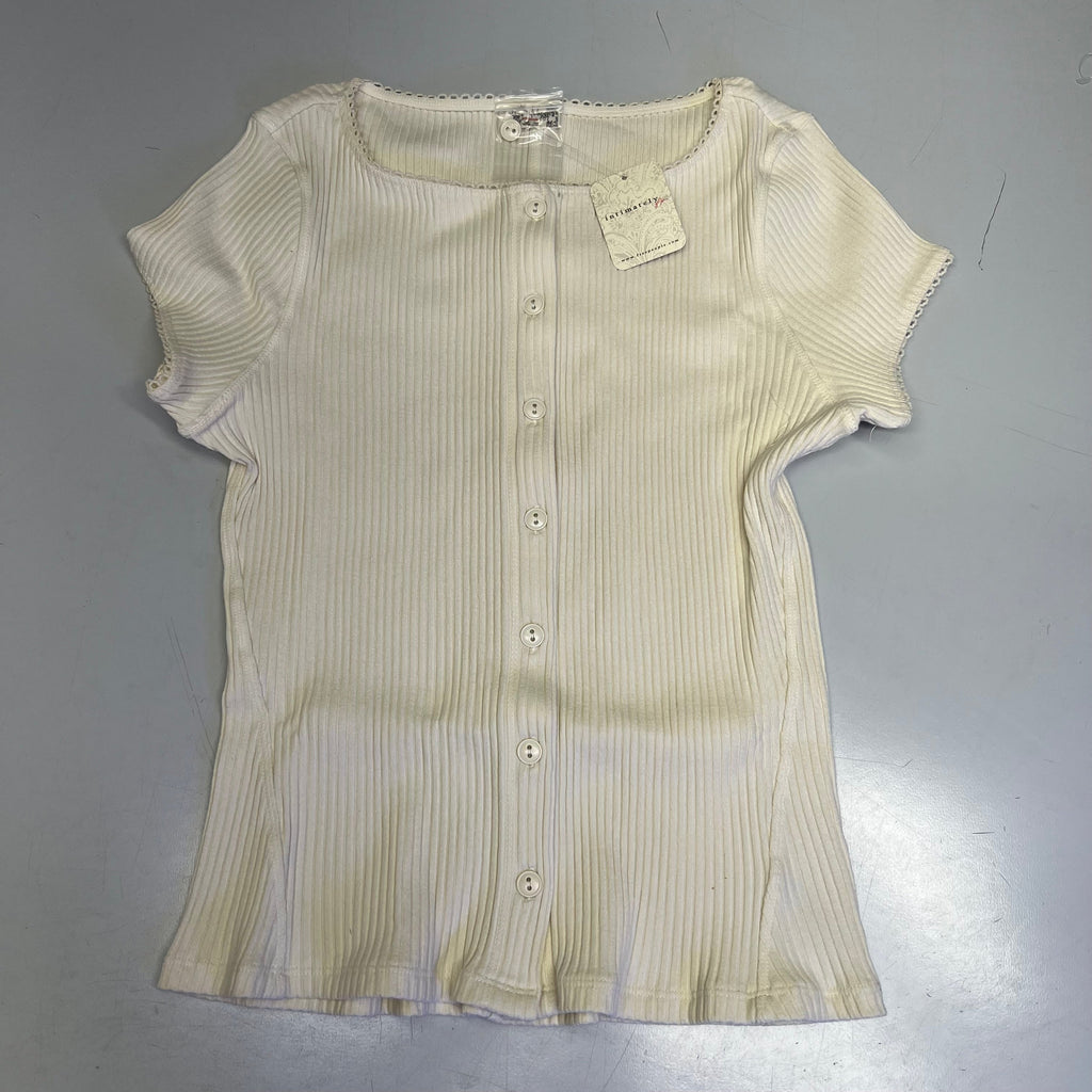 FREE PEOPLE Ribbed Cap Sleeve Most Wanted Cardi Women's Sz S Ivory 92736032