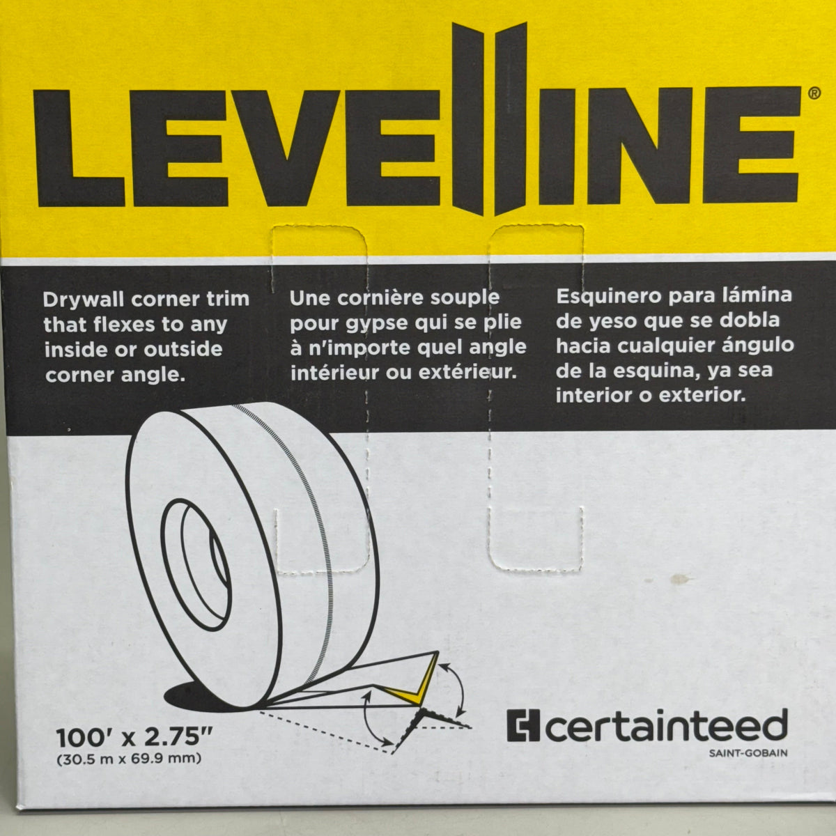 LEVELLINE 1 Roll Drywall Corner Tape Sz 100’ x 2.75” White