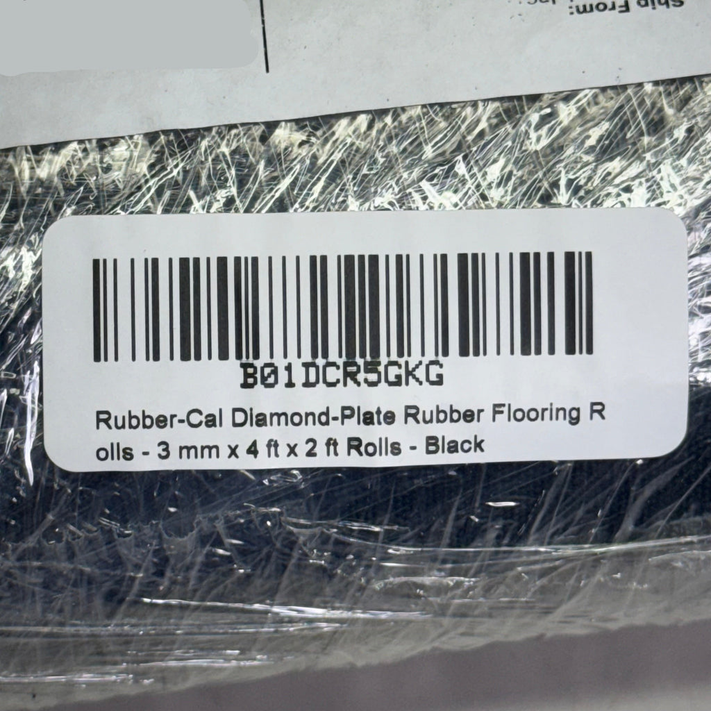 RUBBER-CAL Diamond Plate Rubber Flooring Sz 46.5” L x 24” W, 03-206-W100-02