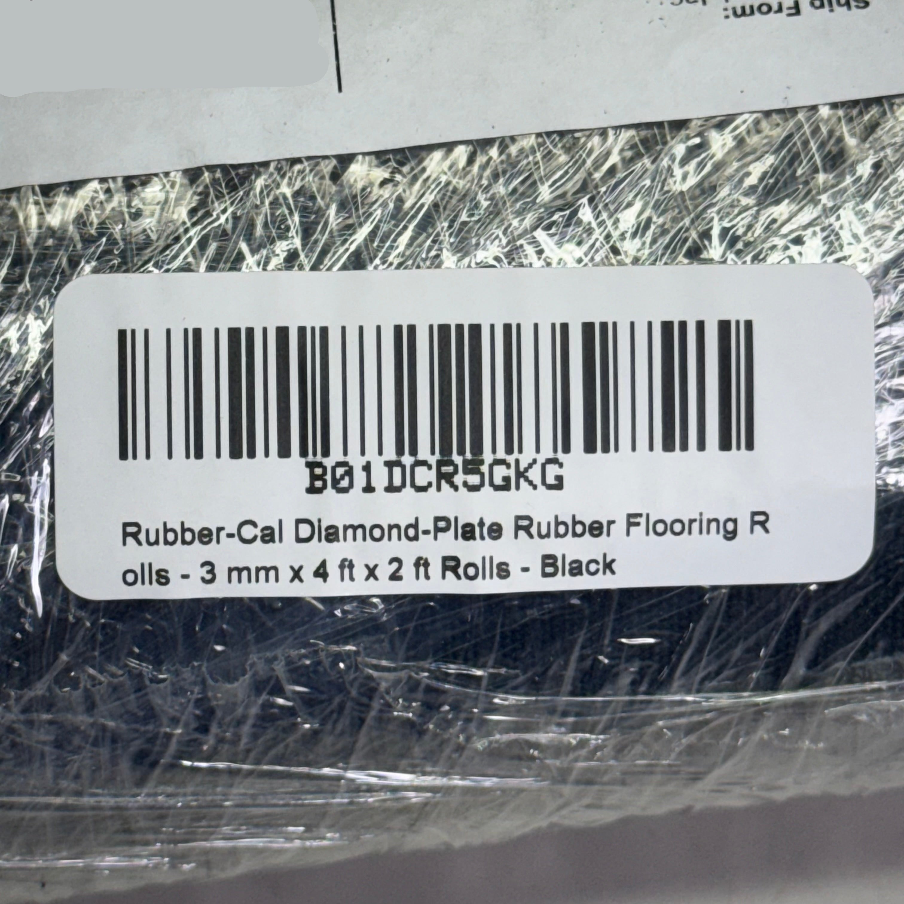 RUBBER-CAL Diamond Plate Rubber Flooring Sz 46.5” L x 24” W, 03-206-W100-02