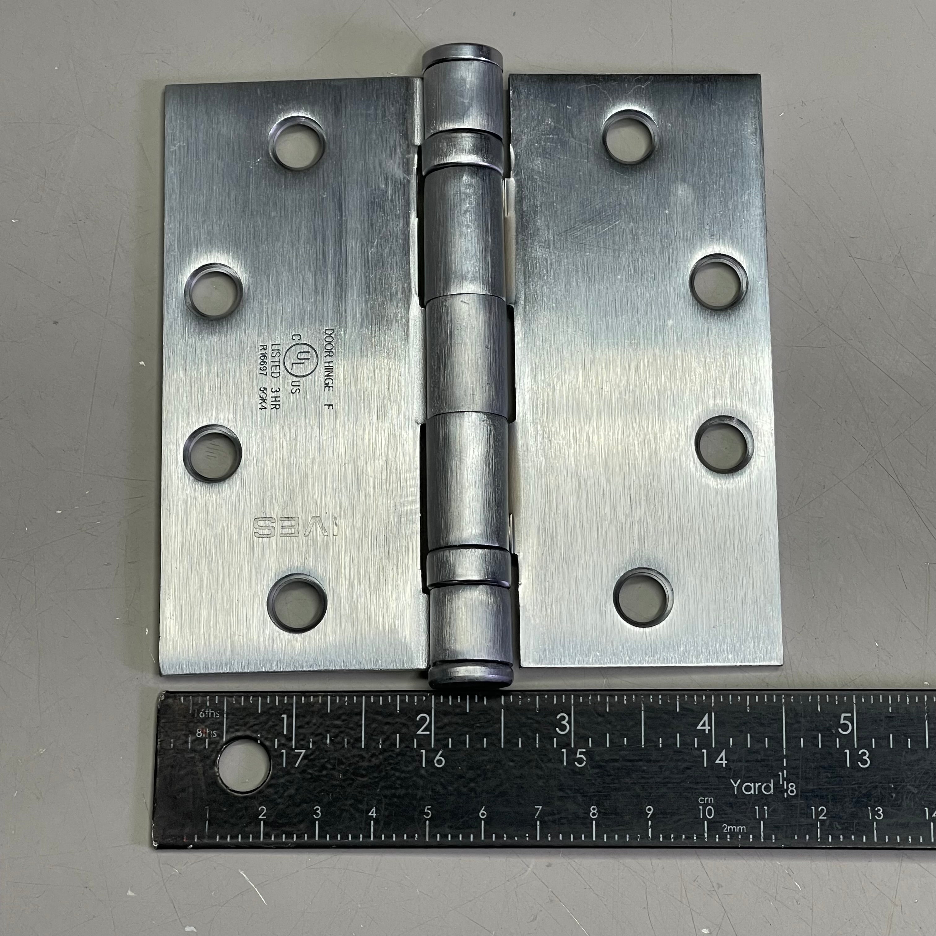 IVES (3 PACK) Full Mortise 5-Knuckle Hinge 4.5" x 4.5" Satin Chrome HINGE.323