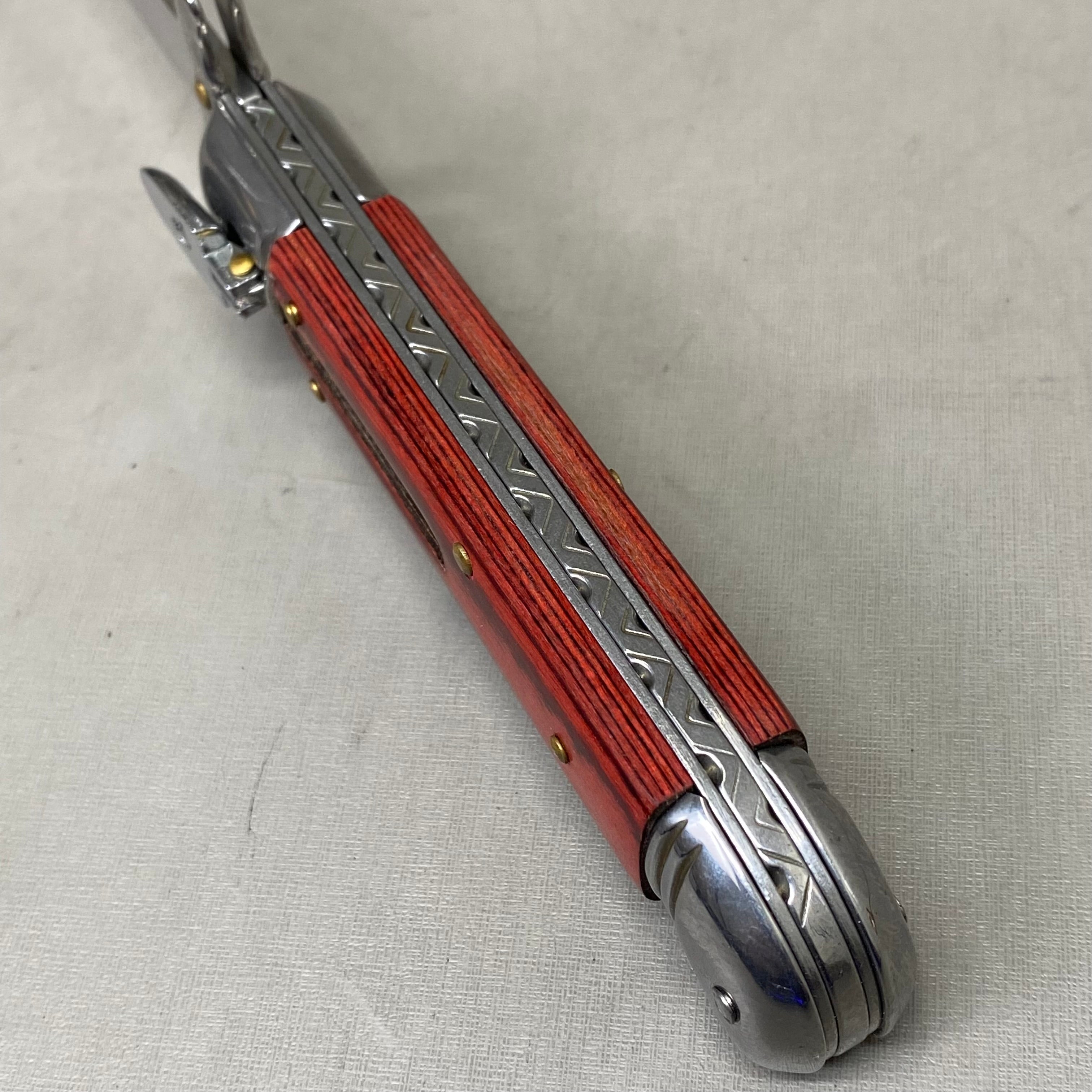 ZA@ ARMED FORCE TACTICAL Handcrafted OTF Pocket Knife 3.5" Blade 8" Overall Length Red ST-10WD